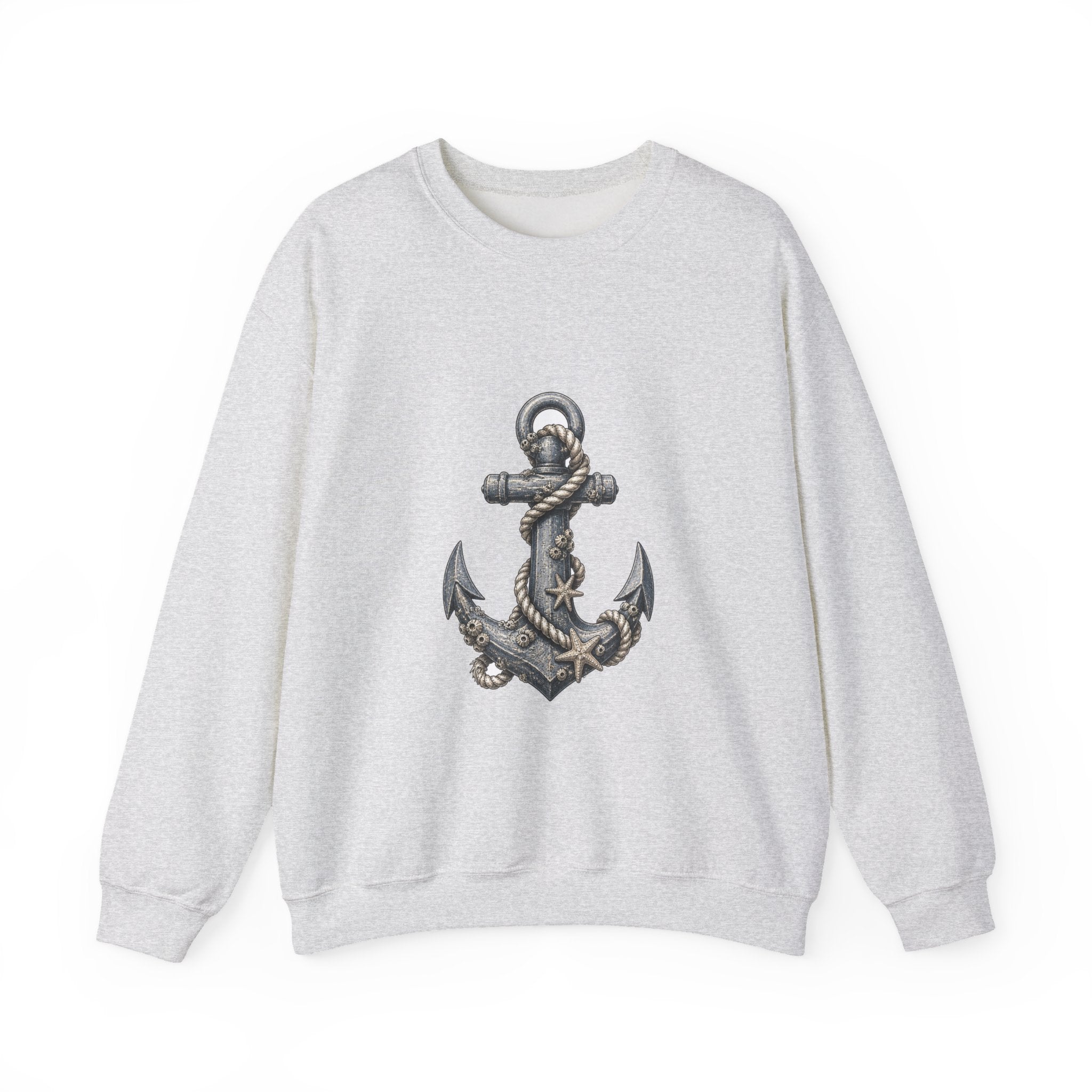 Matching Couple Sweatshirt - Anchor & Sail Matching Couple Comfort Colors Crew Hand-Drawn Art His Hers Anniversary Gift - Design A
