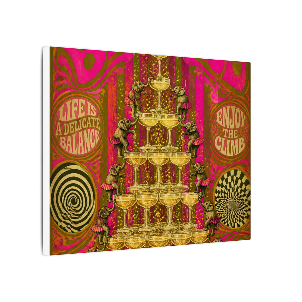 Champagne Tower Elephants Wall Art Canvas 16×20 Psychedelic Cafe Decor Maximalist Print
