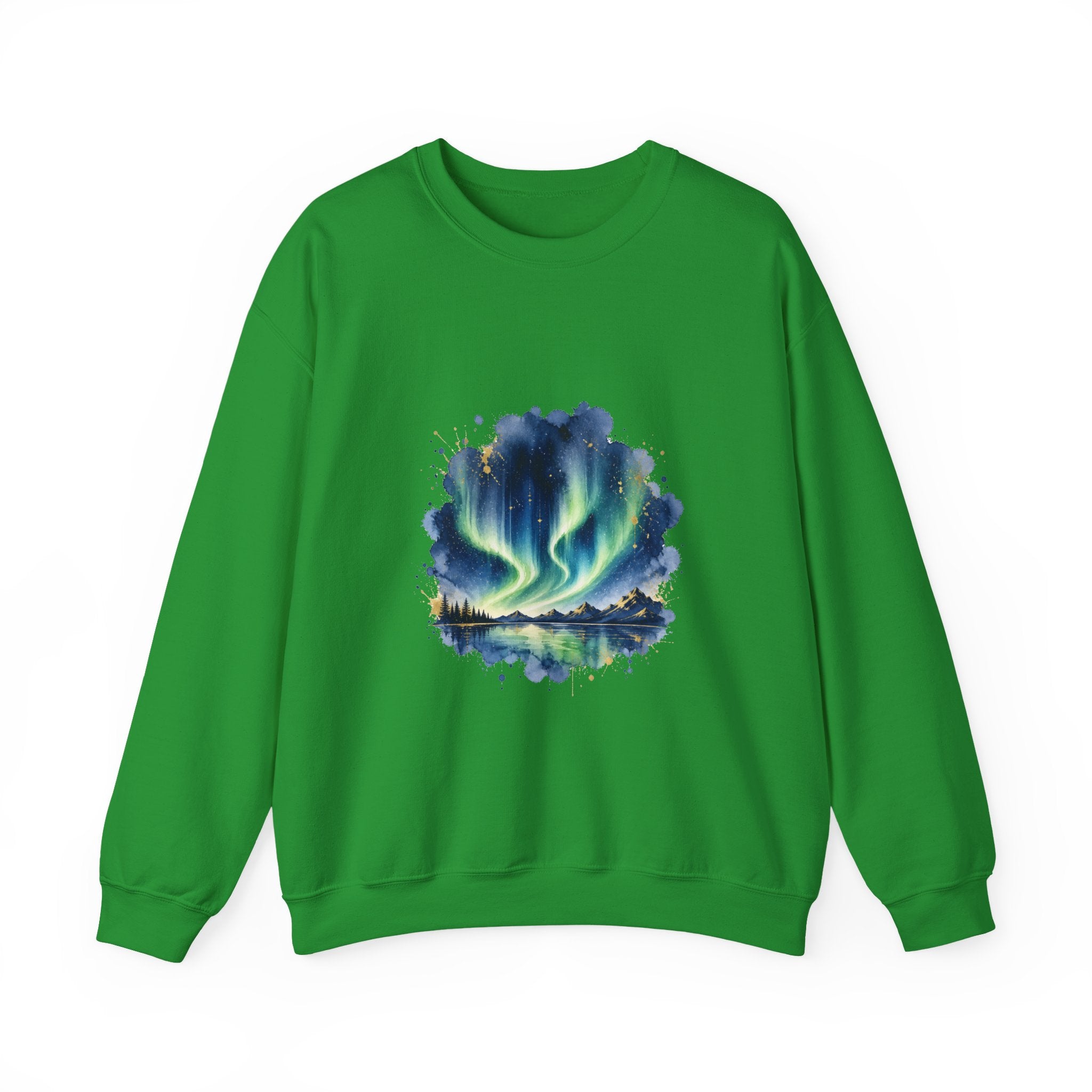 Matching Couple Sweatshirt - Aurora & Southern Cross Matching Couple Crewneck Sweatshirt Watercolor Art His Hers Engagement Gift - Design A