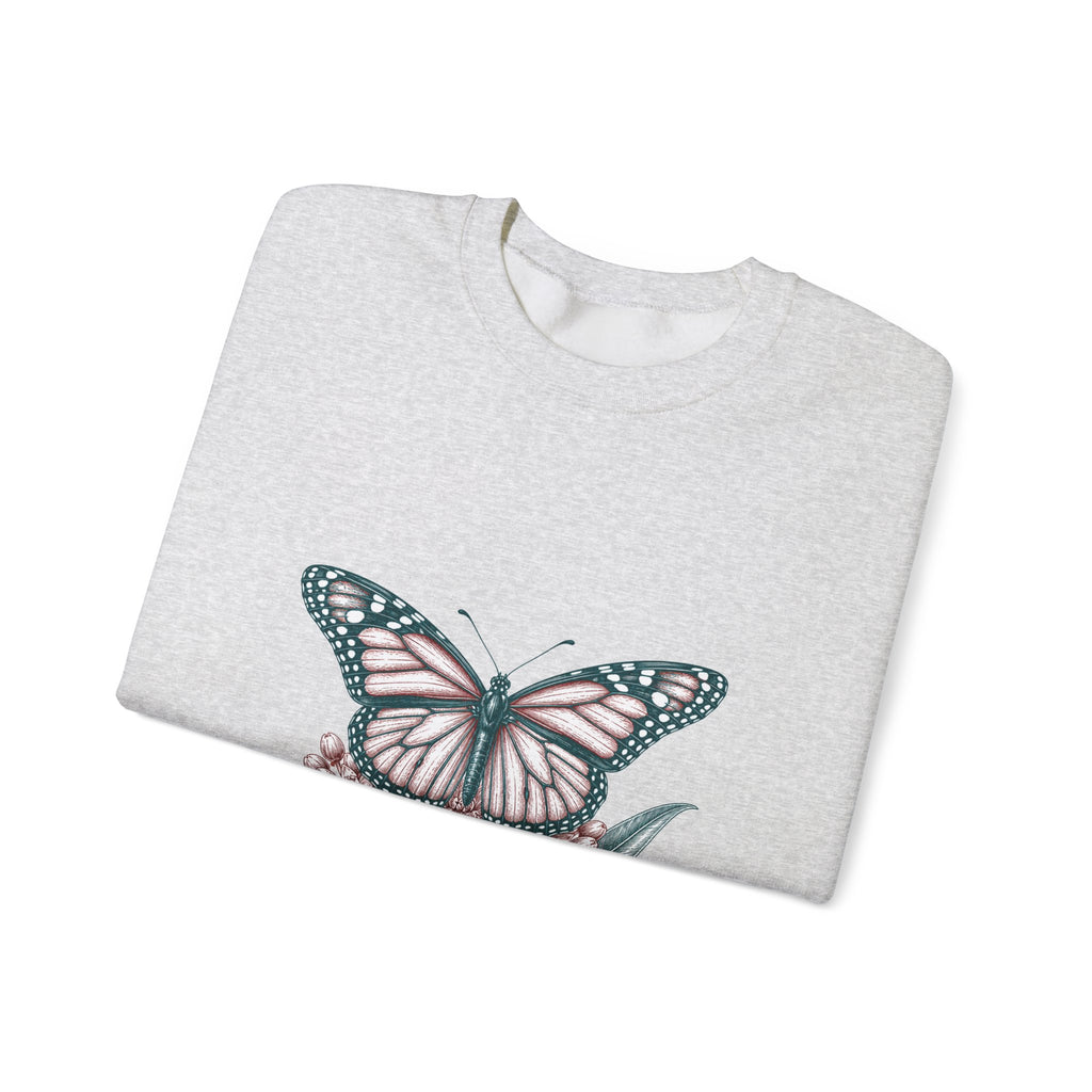 Matching Couple Sweatshirt - Butterfly & Moth Matching Couple Premium Fleece Sweatshirt Hand-Drawn Art His Hers Anniversary Gift - Design A