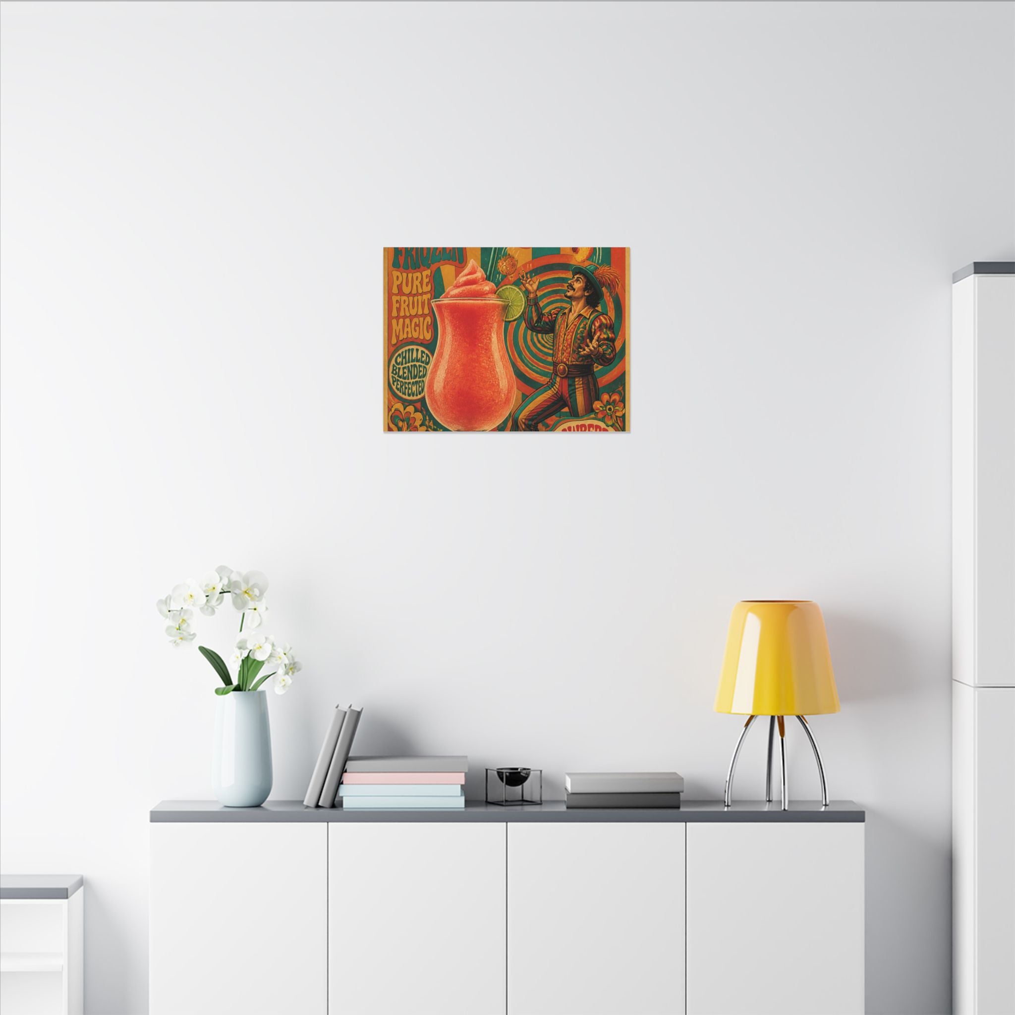 Daiquiri Fruit Juggler Wall Art Canvas 16×20 Psychedelic Cafe Decor Maximalist Print