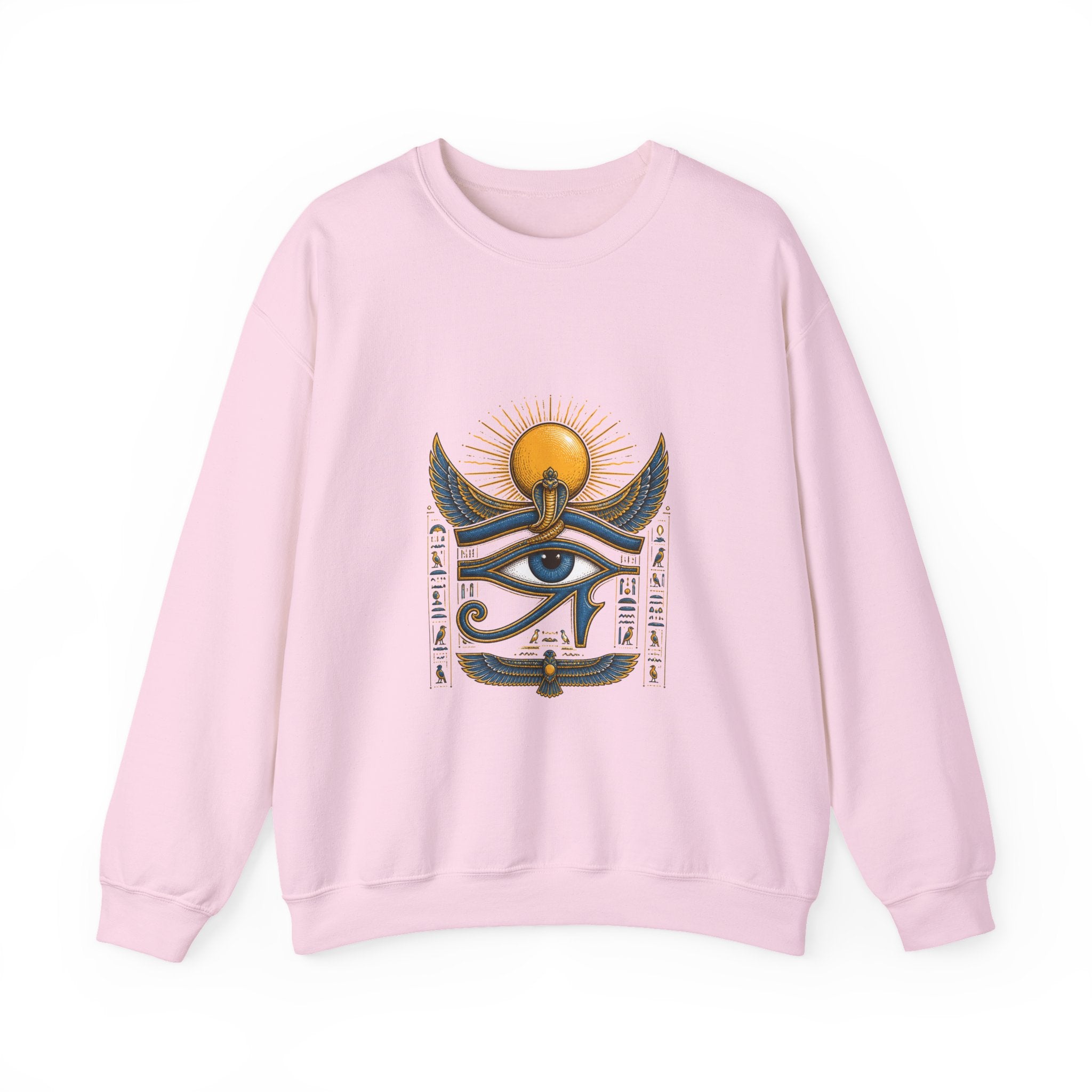 Matching Couple Sweatshirt - Eye of Ra & Horus Matching Couple Premium Fleece Sweatshirt Hand-Drawn Art His Hers Anniversary Gift - Design A