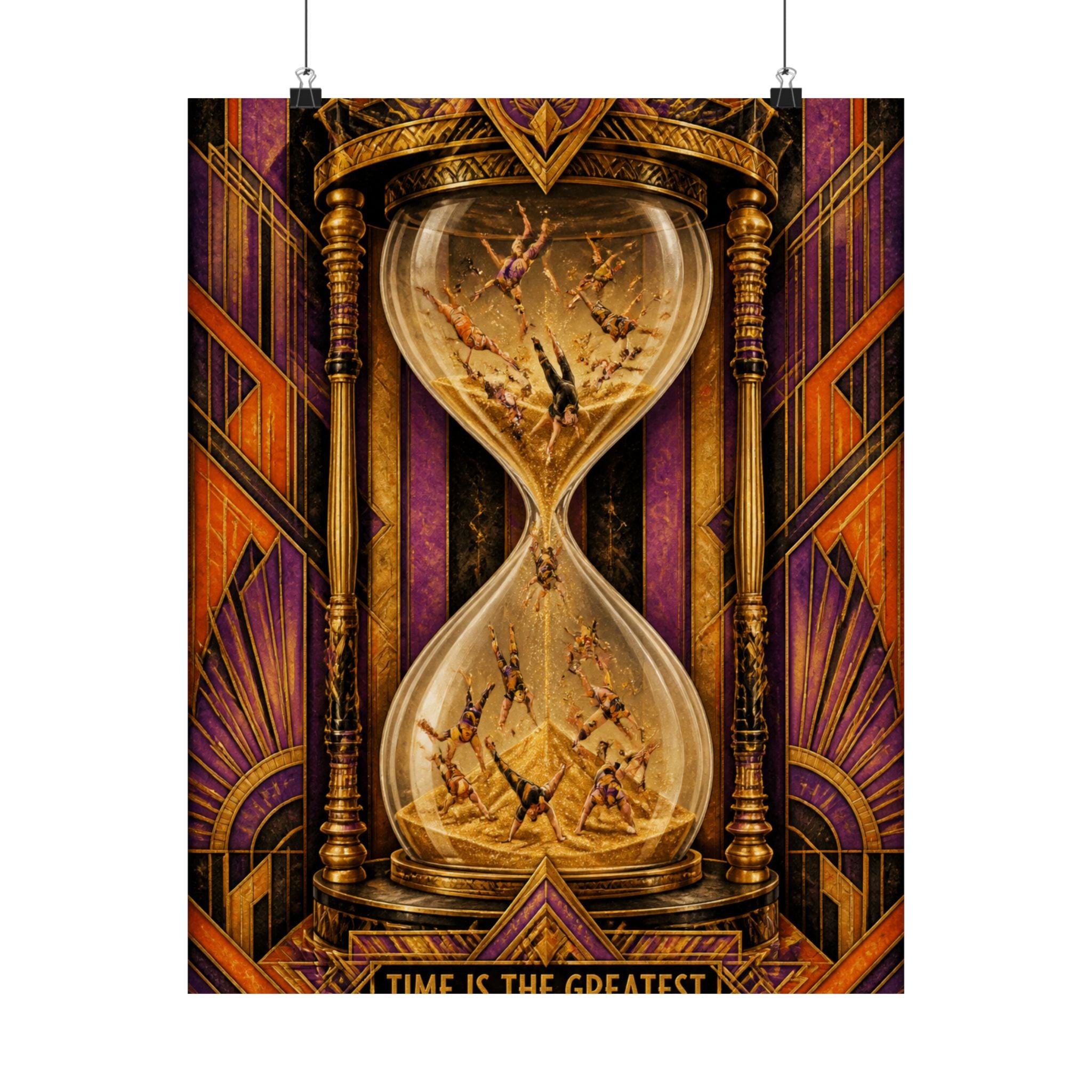 Hourglass Acrobats Wall Art Poster 18×24 Art Deco Entryway Decor Maximalist Print