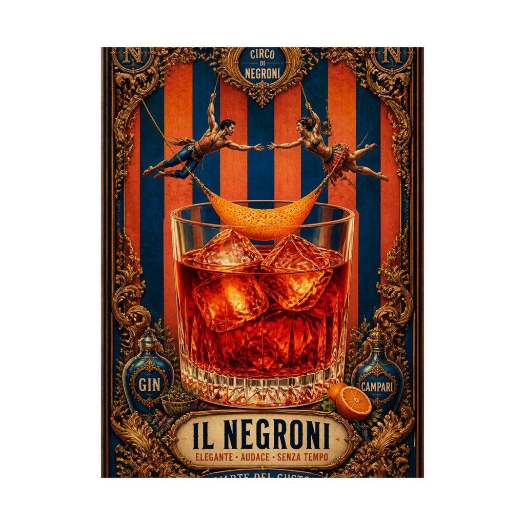 Negroni Trapeze Act Wall Art Poster 24×36 Baroque Studio Decor Maximalist Print