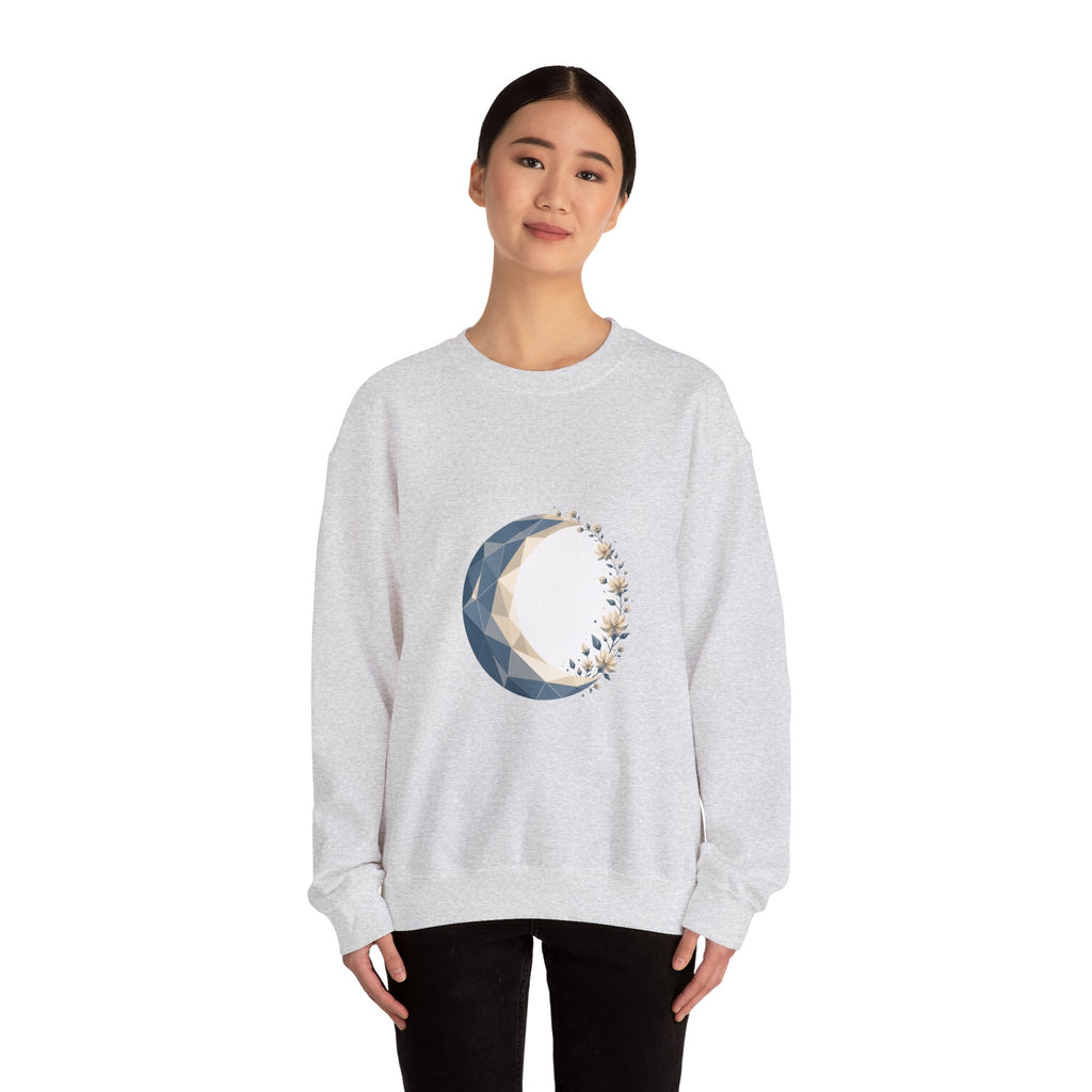 Matching Couple Sweatshirt - Waxing & Waning Moon Matching Couple Comfort Colors Crew Geometric Art His Hers Love Gift - Design A