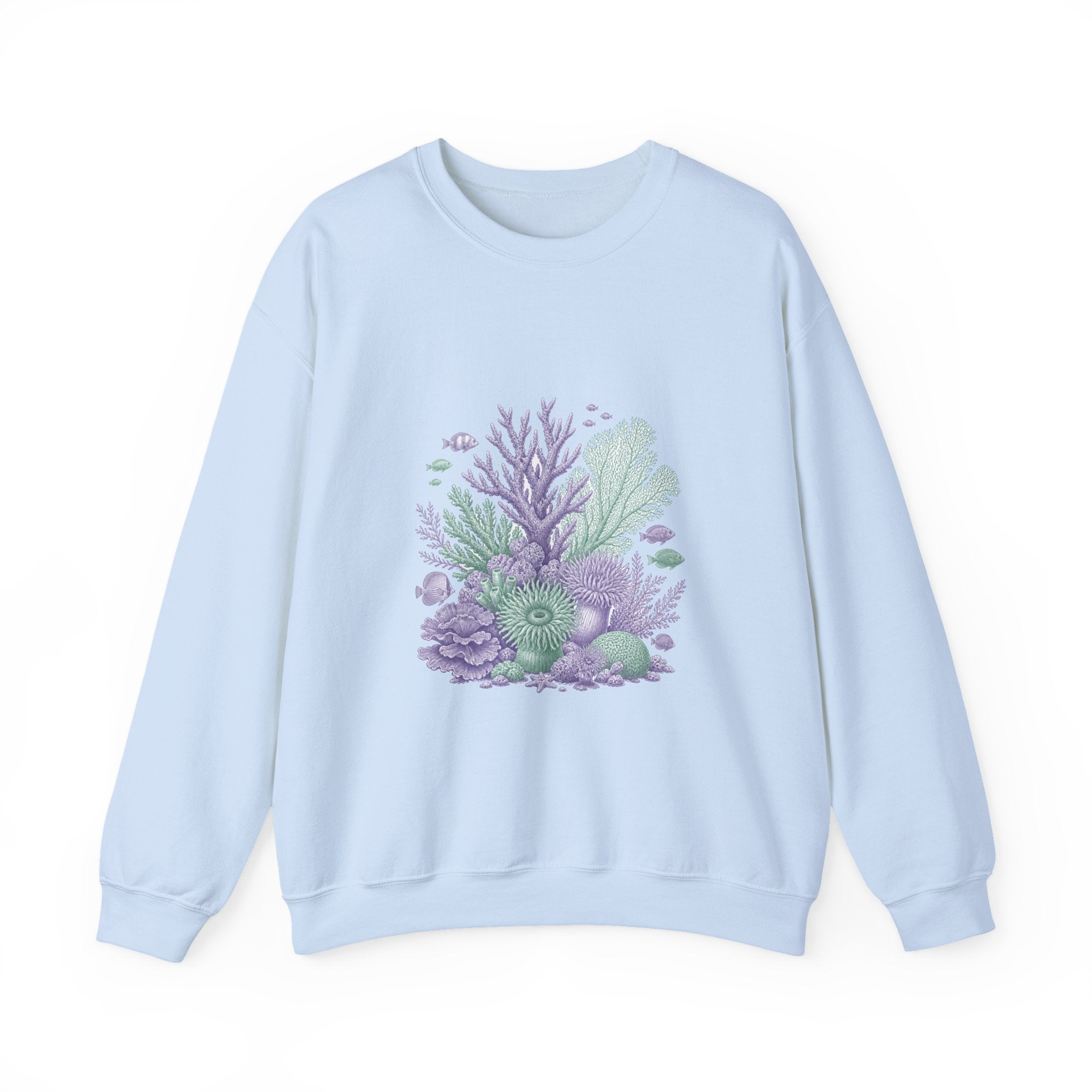 Matching Couple Sweatshirt - Coral Reef & Deep Sea Matching Couple Comfort Colors Crew Vintage Art His Hers Honeymoon Gift - Design A
