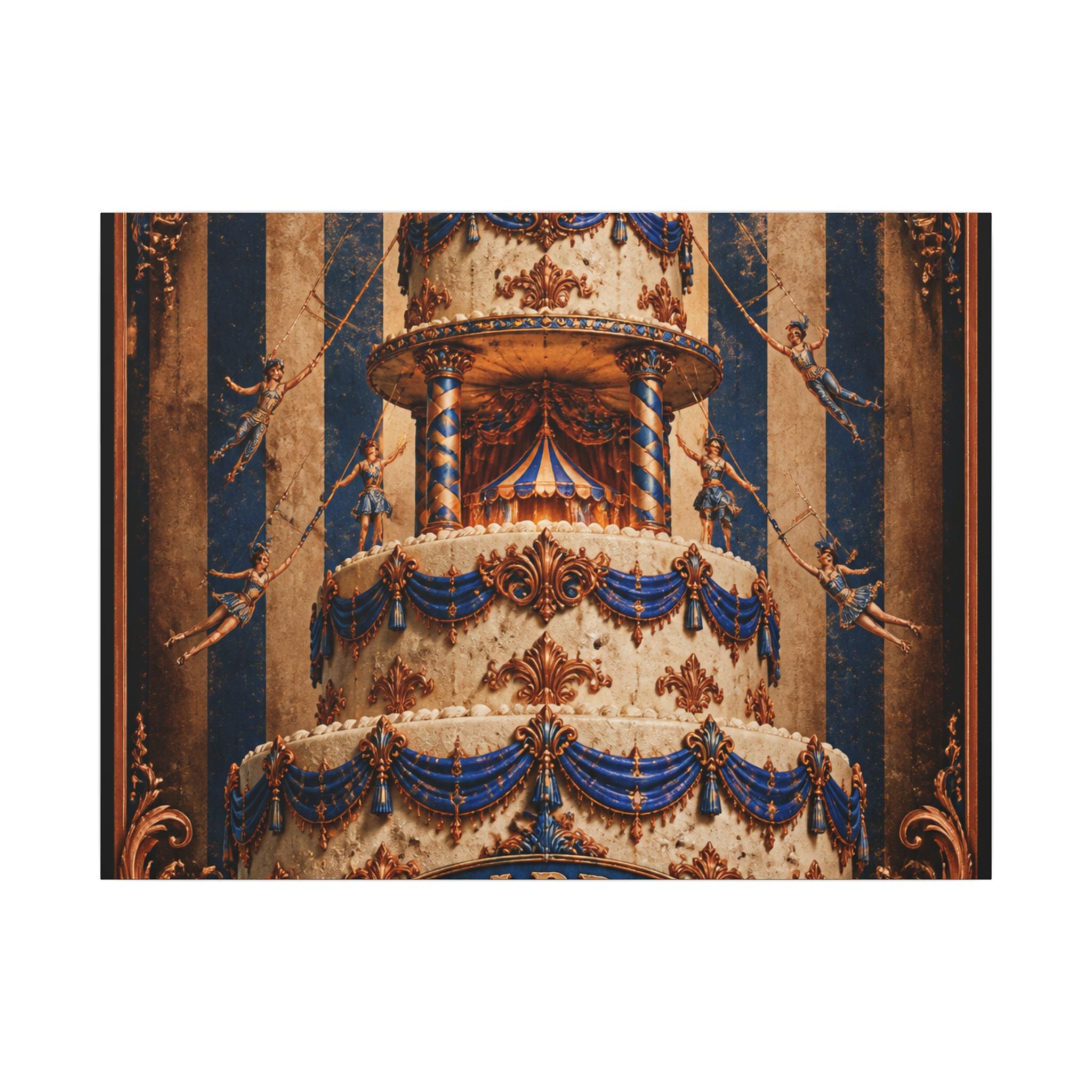 Birthday Cake Trapeze Wall Art Canvas 16×20 Baroque Home Office Decor Maximalist Print