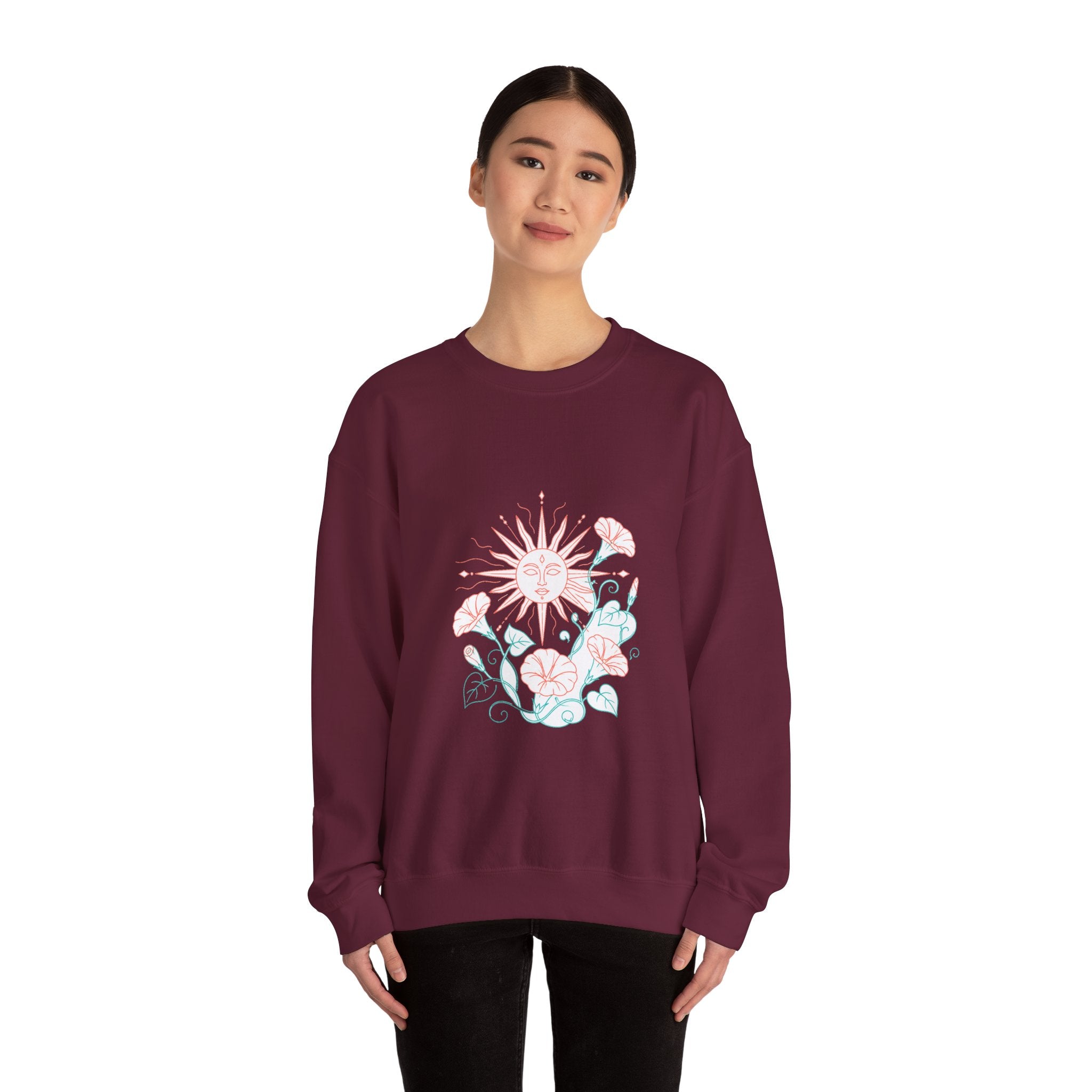 Matching Couple Sweatshirt - Sun & Moon Matching Couple Premium Fleece Sweatshirt Minimalist Art His Hers Christmas Gift - Design B