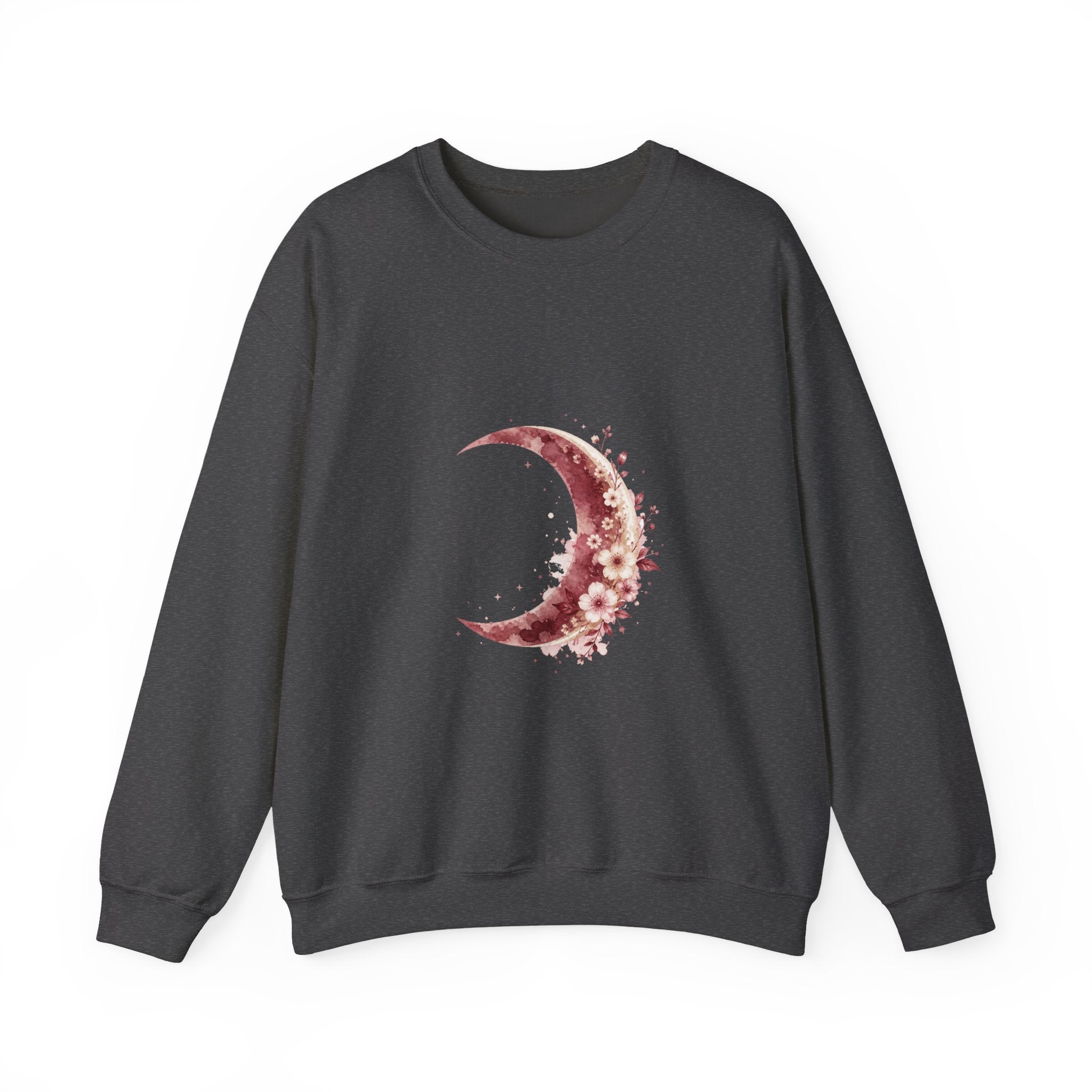 Matching Couple Sweatshirt - Waxing & Waning Moon Matching Couple Premium Fleece Sweatshirt Watercolor Art His Hers Birthday Gift - Design A