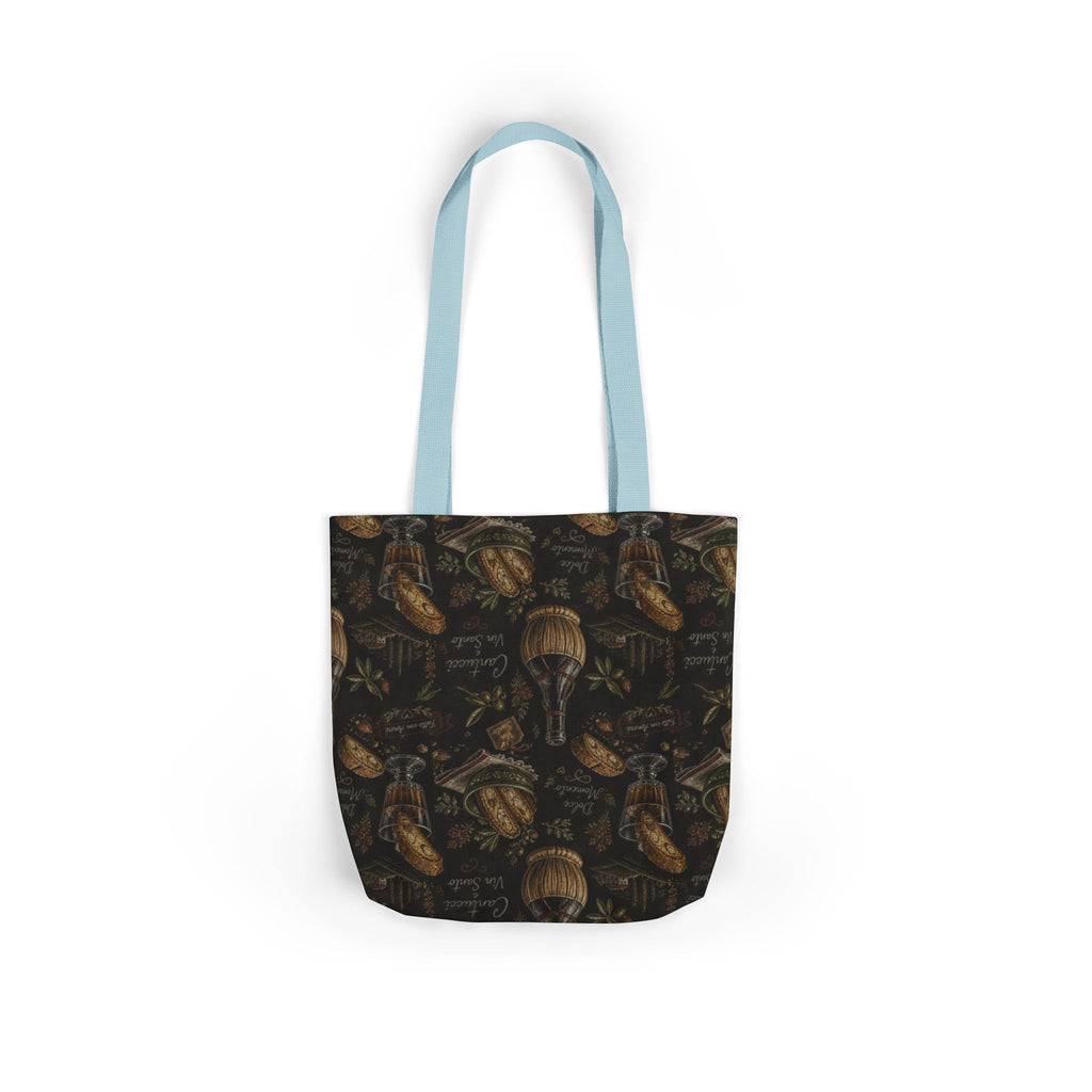 Biscotti & Vin Santo Canvas Tote Bag Mediterranean Kitchen Chalk Art Design Italian Cottagecore Gift