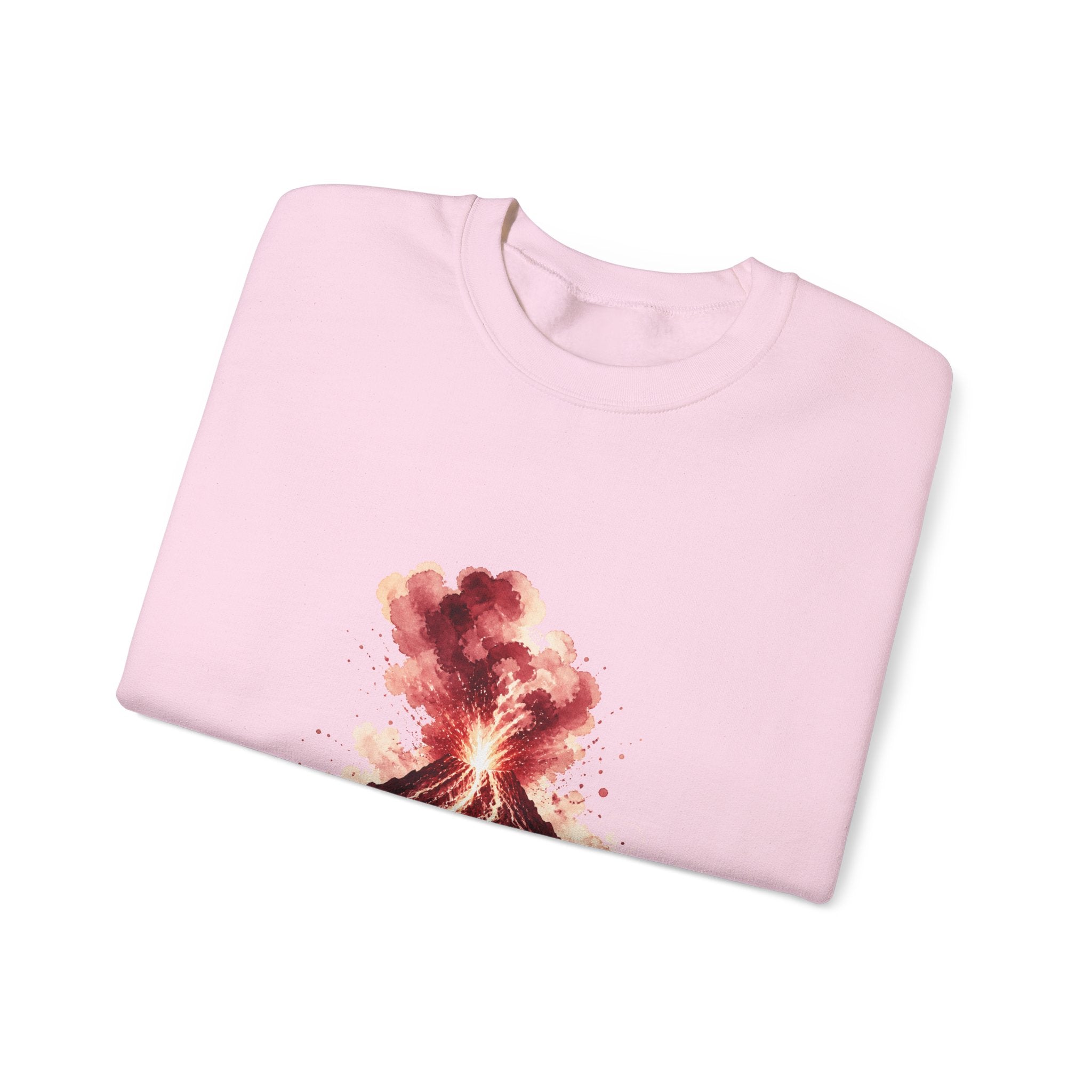 Matching Couple Sweatshirt - Volcano & Glacier Matching Couple Comfort Colors Crew Watercolor Art His Hers Birthday Gift - Design A