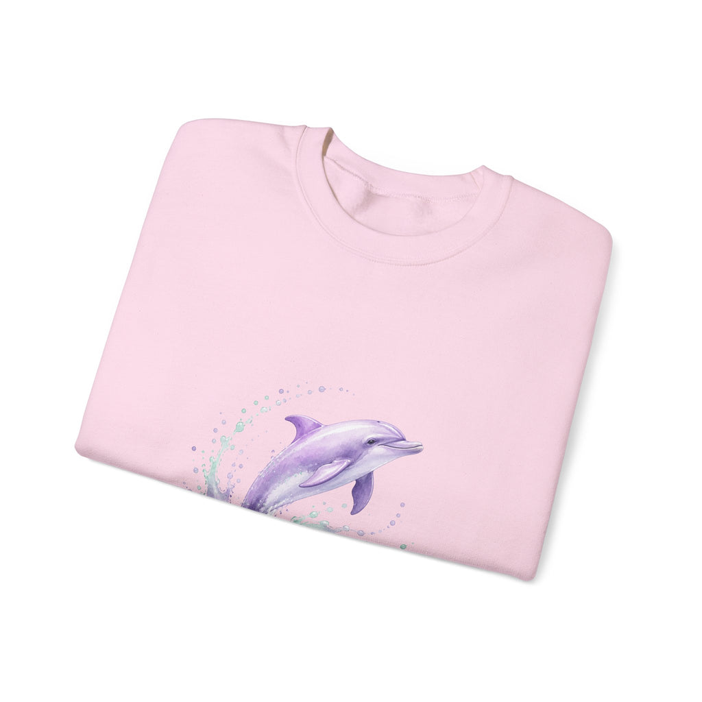 Matching Couple Sweatshirt - Shark & Dolphin Matching Couple Premium Fleece Sweatshirt Watercolor Art His Hers Birthday Gift - Design B