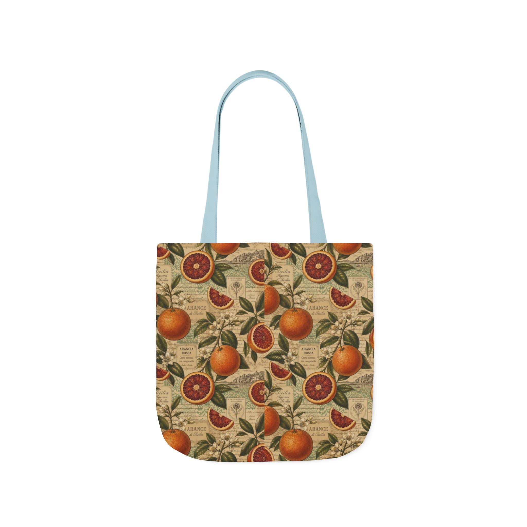 Blood Oranges Canvas Tote Bag Mediterranean Kitchen Botanical Design Italian Cottagecore Gift