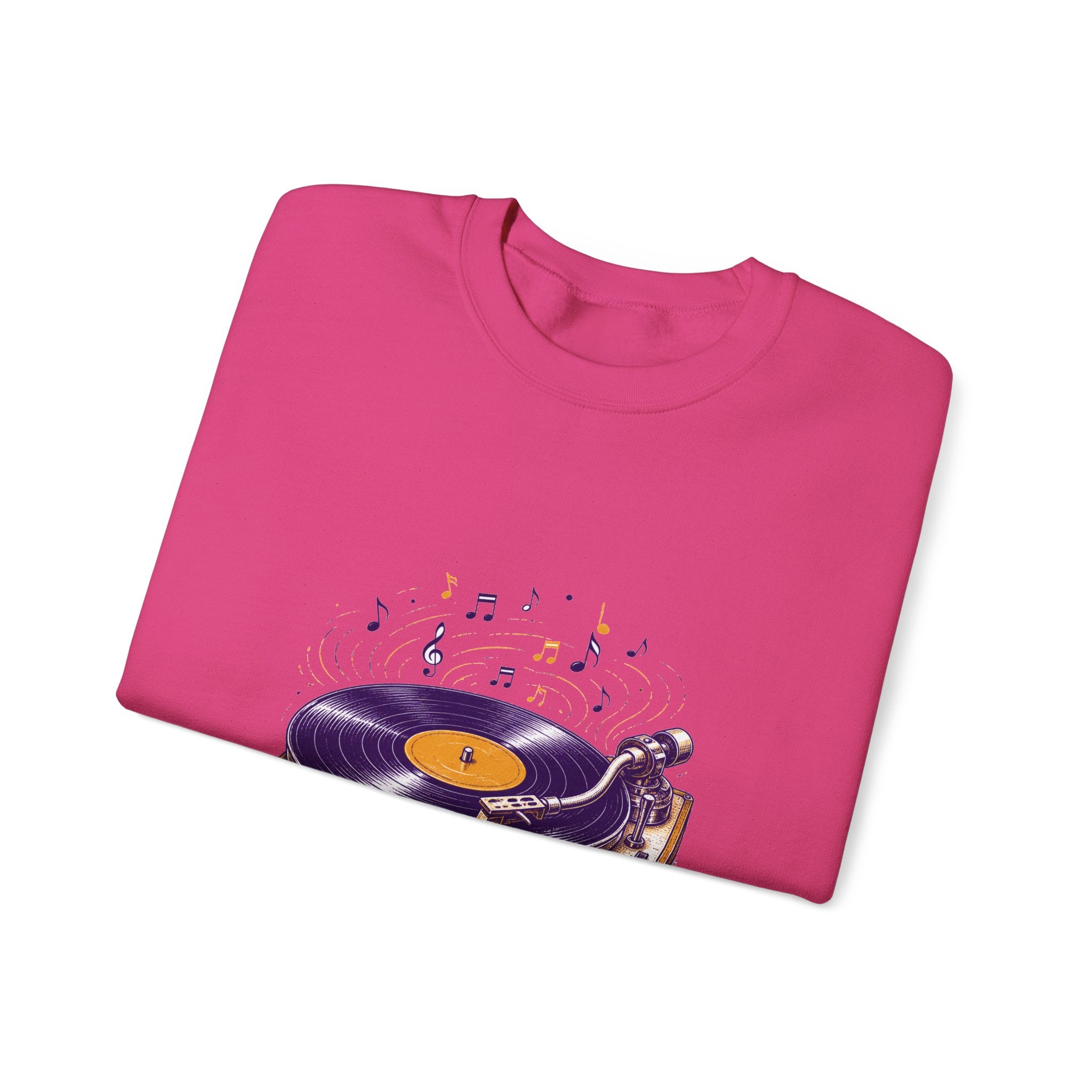 Matching Couple Sweatshirt - Vinyl & Cassette Matching Couple Premium Fleece Sweatshirt Hand-Drawn Art His Hers Anniversary Gift - Design A