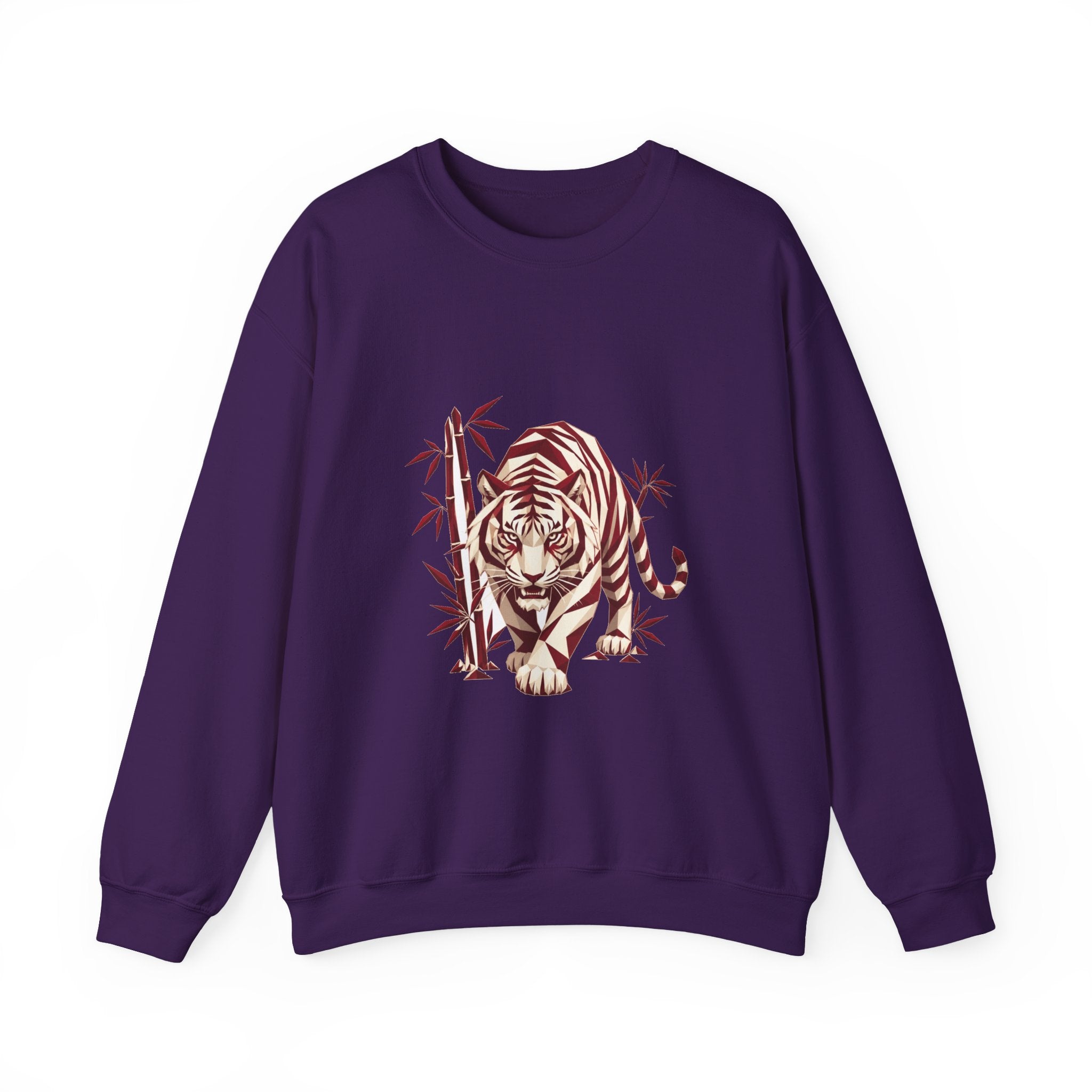 Matching Couple Sweatshirt - Tiger & Crane Matching Couple Crewneck Sweatshirt Geometric Art His Hers Couple Gift - Design A