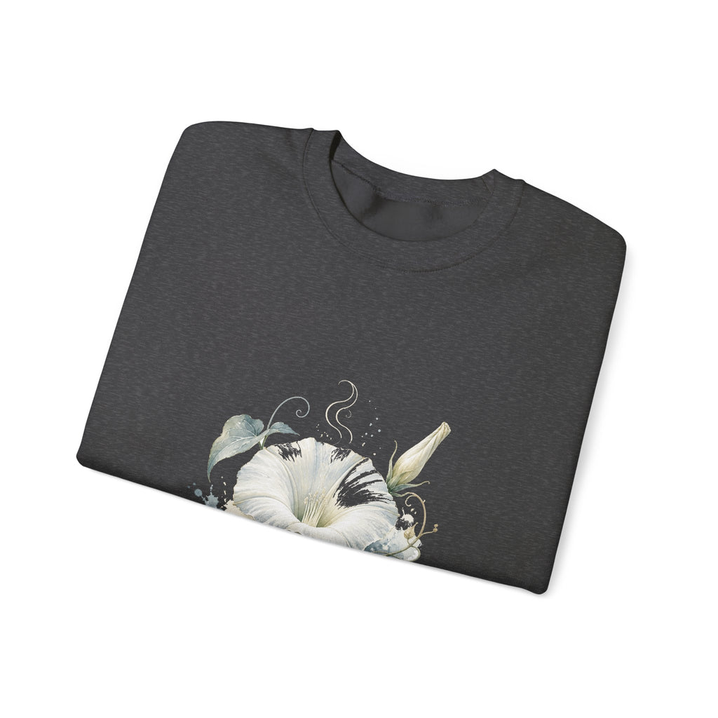Matching Couple Sweatshirt - Sunflower & Moonflower Matching Couple Comfort Colors Crew Watercolor Art His Hers Birthday Gift - Design B
