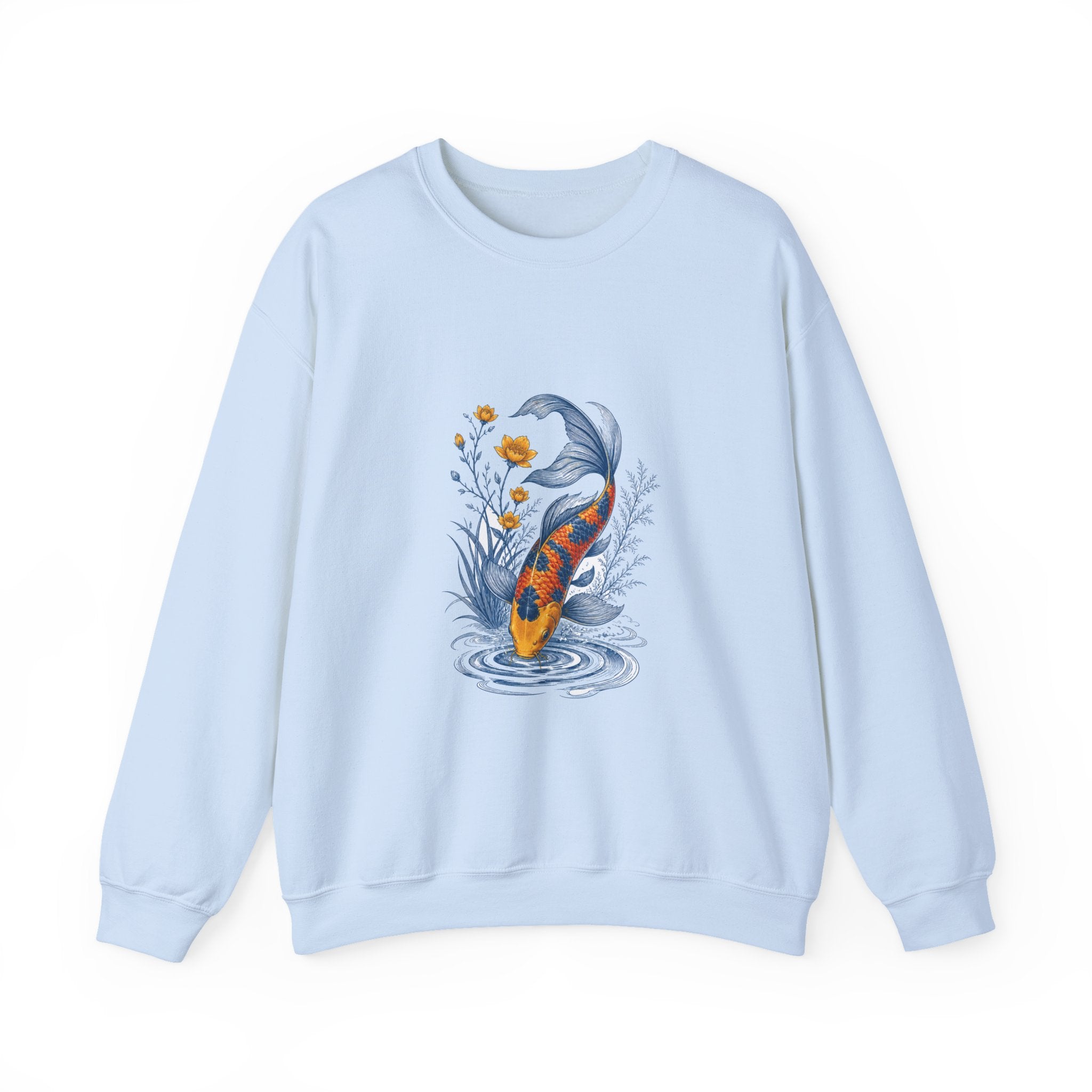 Matching Couple Sweatshirt - Koi Fish Yin Yang Matching Couple Comfort Colors Crew Vintage Art His Hers Honeymoon Gift - Design B