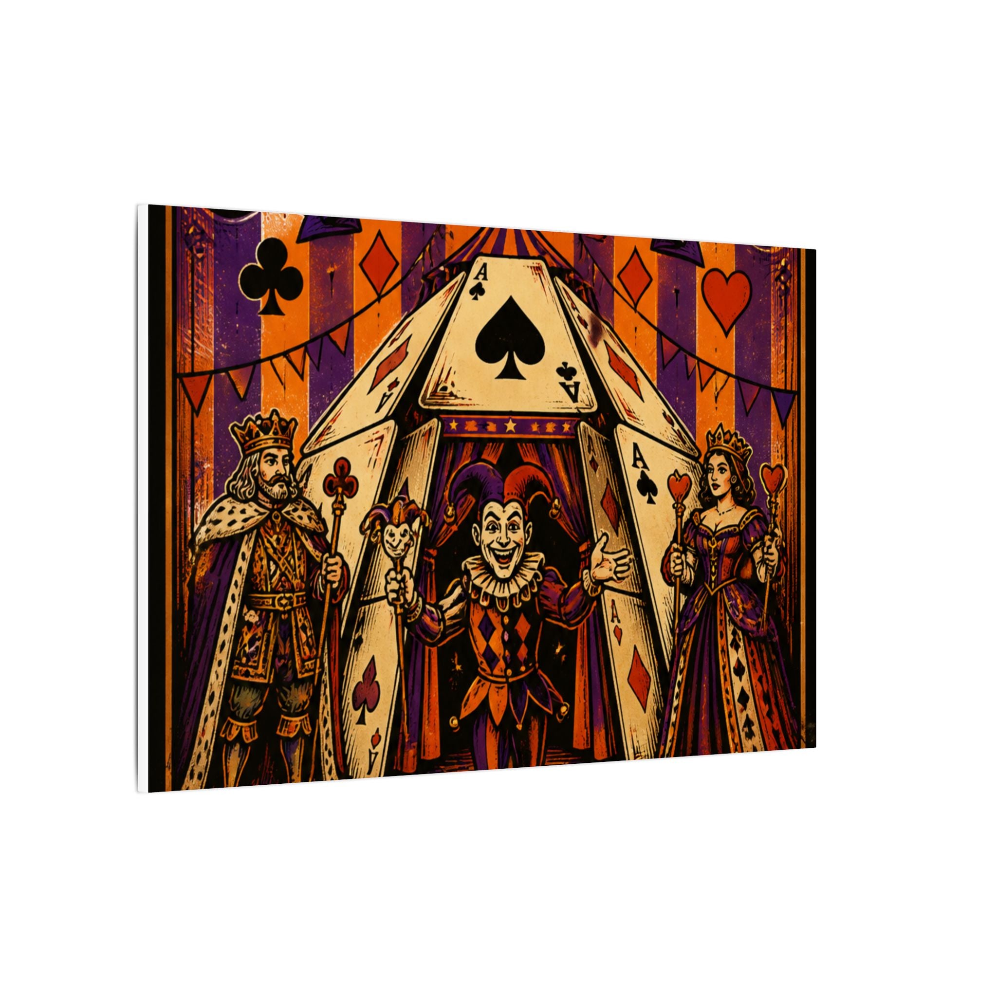 Playing Cards Tent Wall Art Canvas 24×36 Vintage Circus Bedroom Decor Maximalist Print