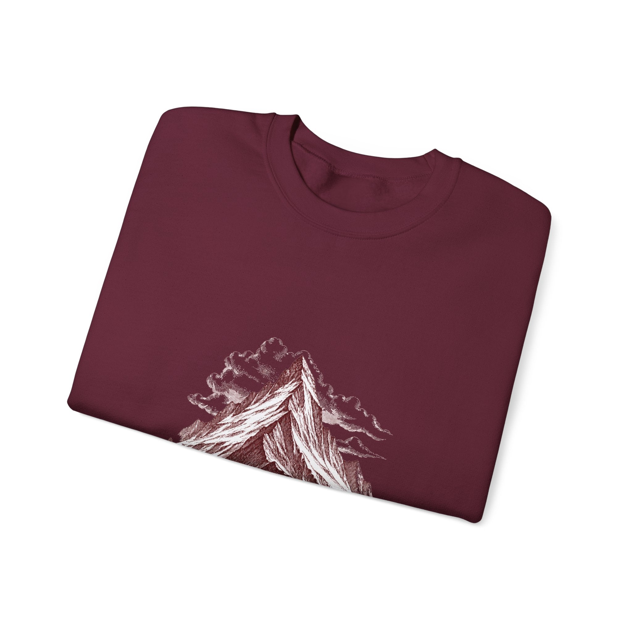 Matching Couple Sweatshirt - Mountain & Ocean Matching Couple Crewneck Sweatshirt Hand-Drawn Art His Hers Best Friend Gift - Design A