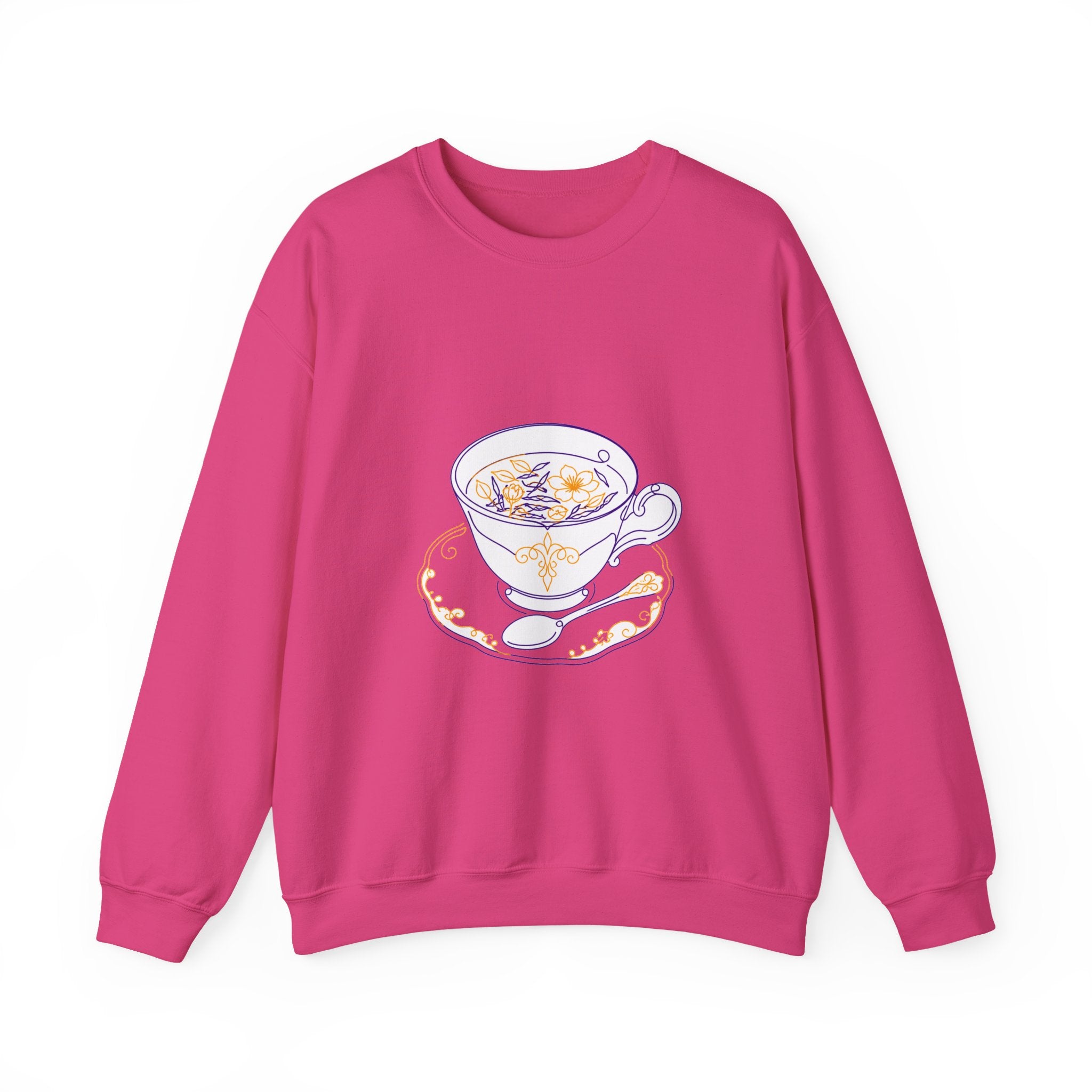 Matching Couple Sweatshirt - Coffee & Tea Matching Couple Crewneck Sweatshirt Minimalist Art His Hers Valentine Gift - Design B