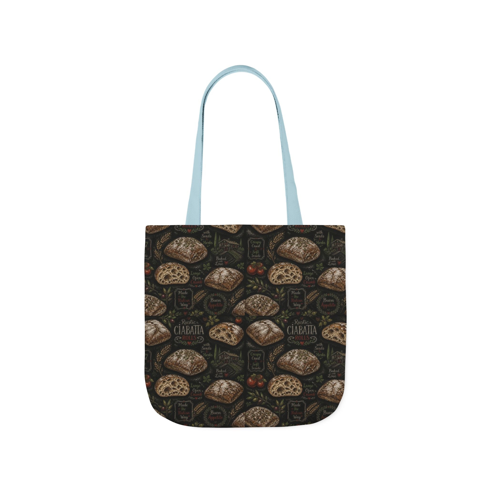 Ciabatta Rolls Canvas Tote Bag Mediterranean Kitchen Chalk Art Design Italian Cottagecore Gift