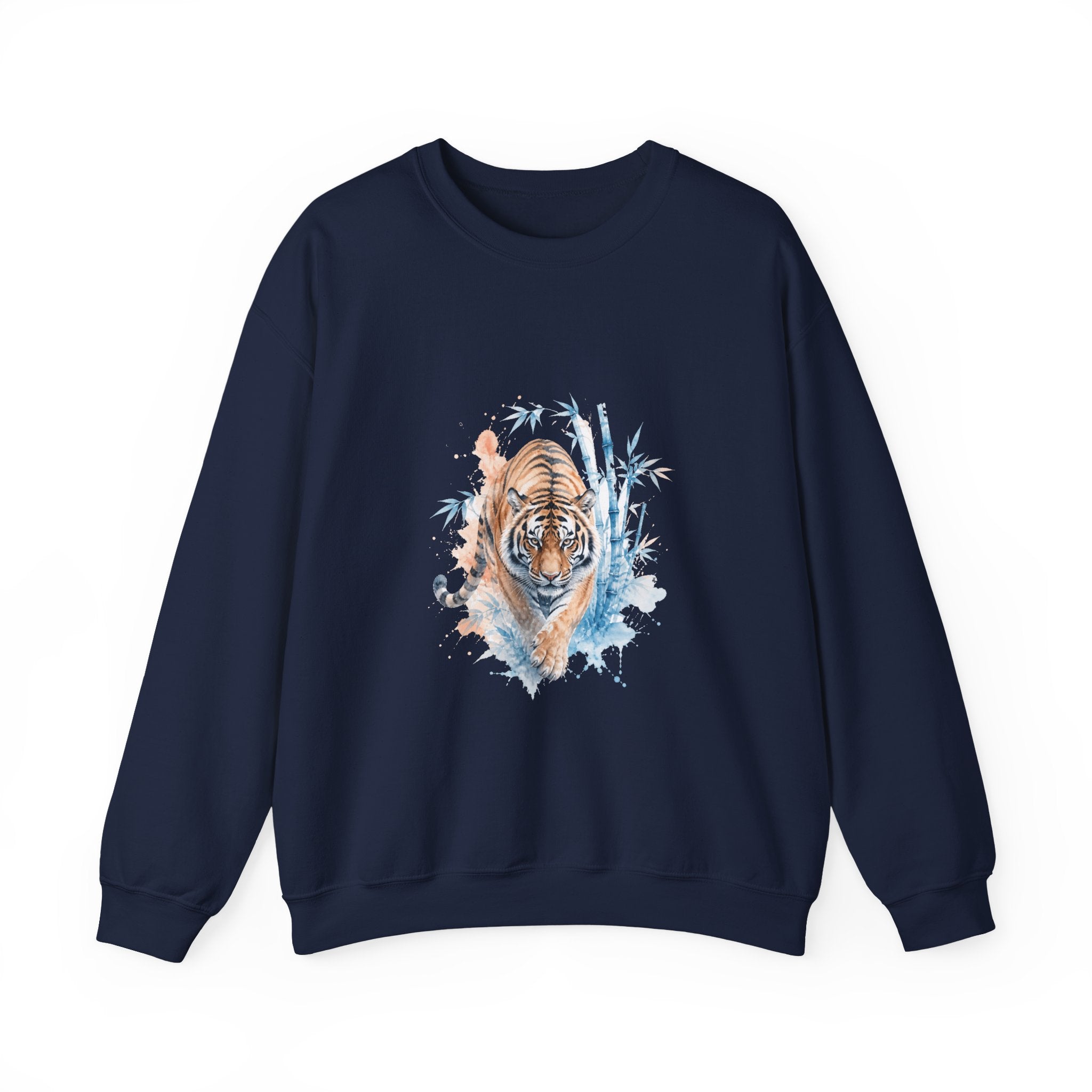 Matching Couple Sweatshirt - Tiger & Crane Matching Couple Comfort Colors Crew Watercolor Art His Hers Birthday Gift - Design A