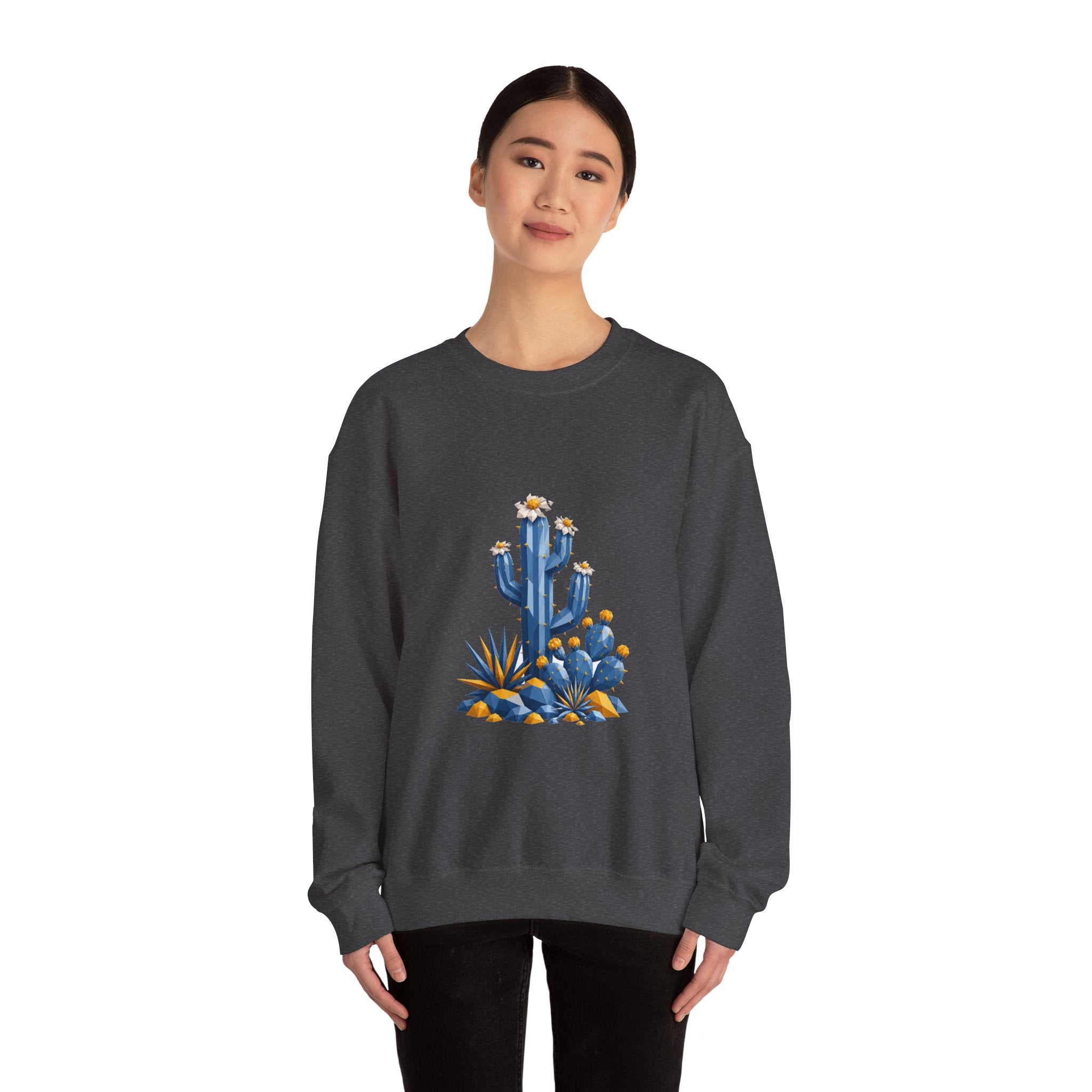 Matching Couple Sweatshirt - Desert & Rainforest Matching Couple Crewneck Sweatshirt Geometric Art His Hers Couple Gift - Design A