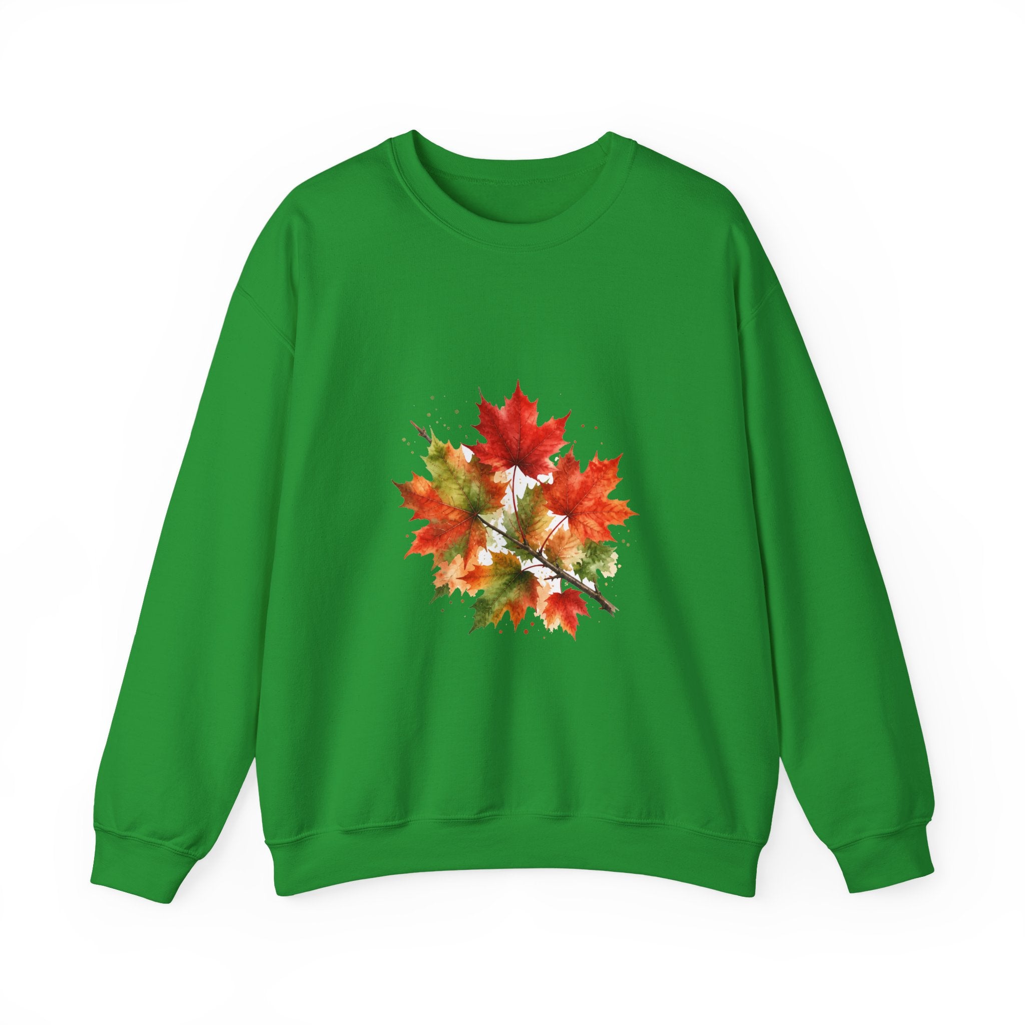 Matching Couple Sweatshirt - Cherry Blossom & Maple Leaf Matching Couple Comfort Colors Crew Watercolor Art His Hers Birthday Gift - Design B