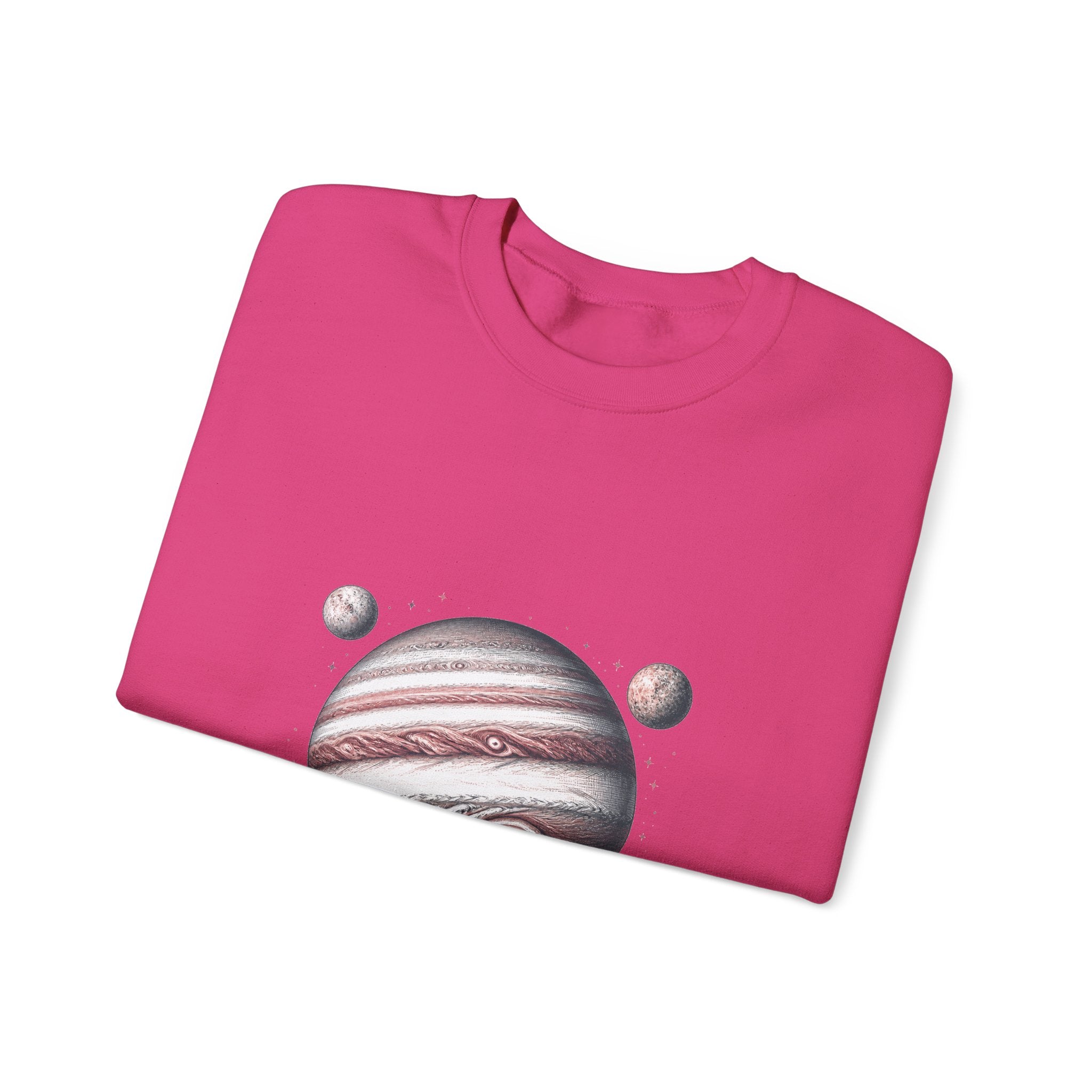 Matching Couple Sweatshirt - Saturn & Jupiter Matching Couple Crewneck Sweatshirt Hand-Drawn Art His Hers Best Friend Gift - Design B