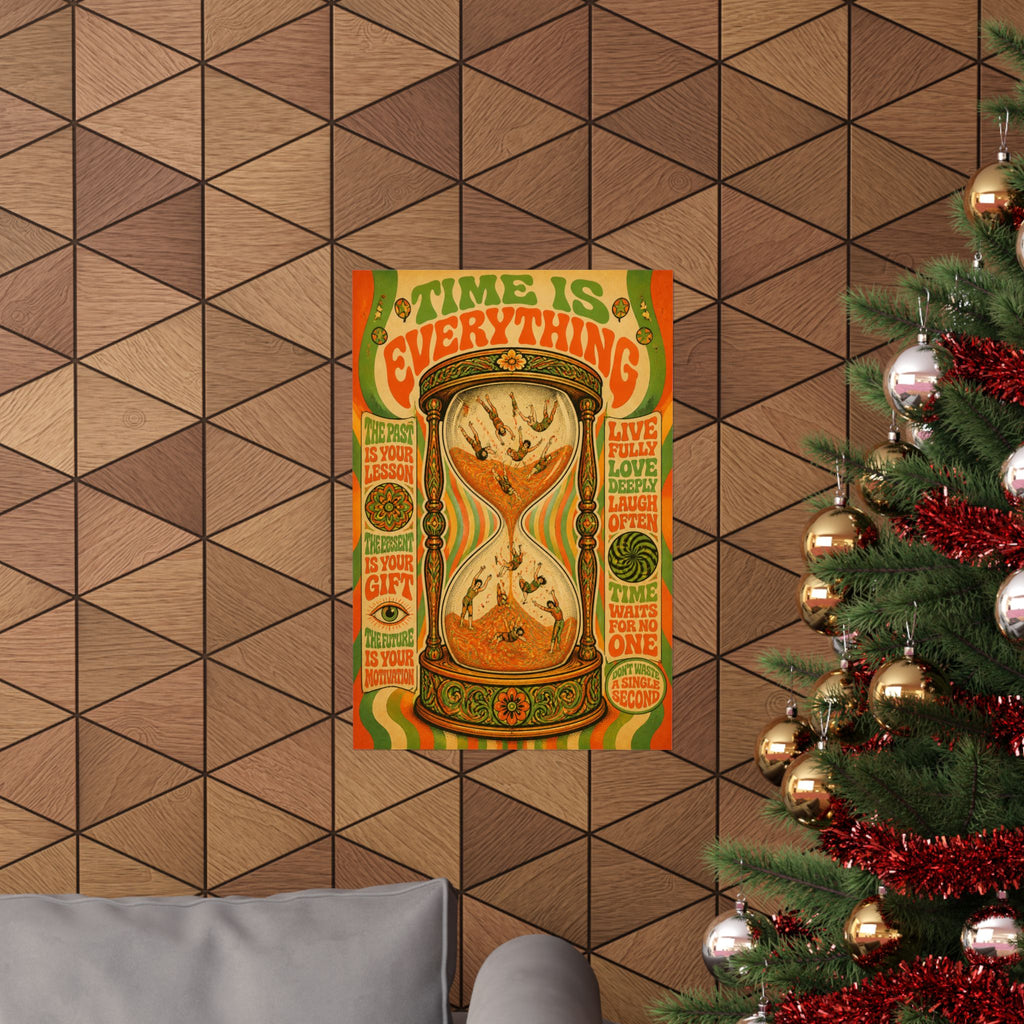 Hourglass Acrobats Wall Art Poster 24×36 Psychedelic Dining Room Decor Maximalist Print