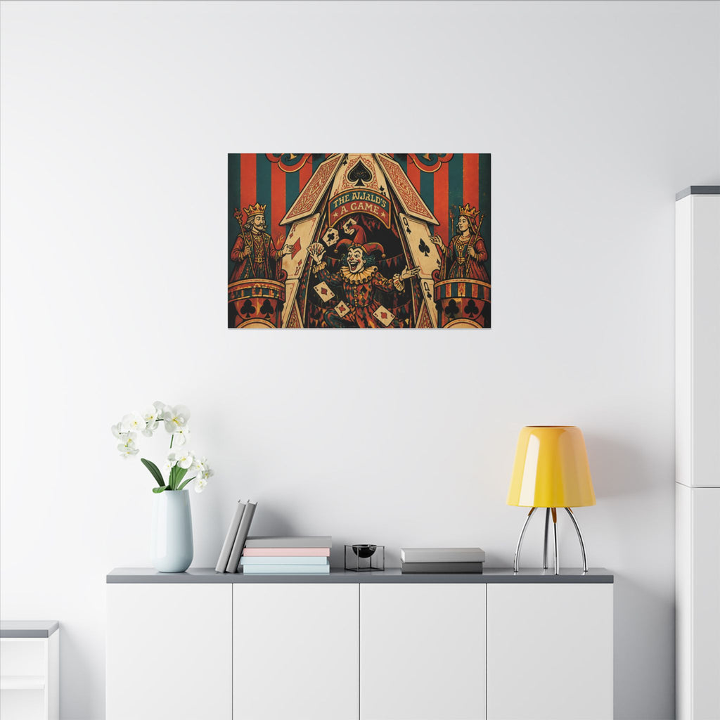Playing Cards Tent Wall Art Canvas 24×36 Psychedelic Dining Room Decor Maximalist Print