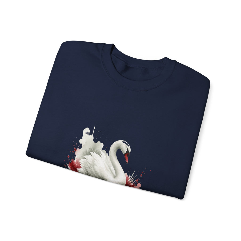Matching Couple Sweatshirt - Raven & Swan Matching Couple Comfort Colors Crew Watercolor Art His Hers Birthday Gift - Design B