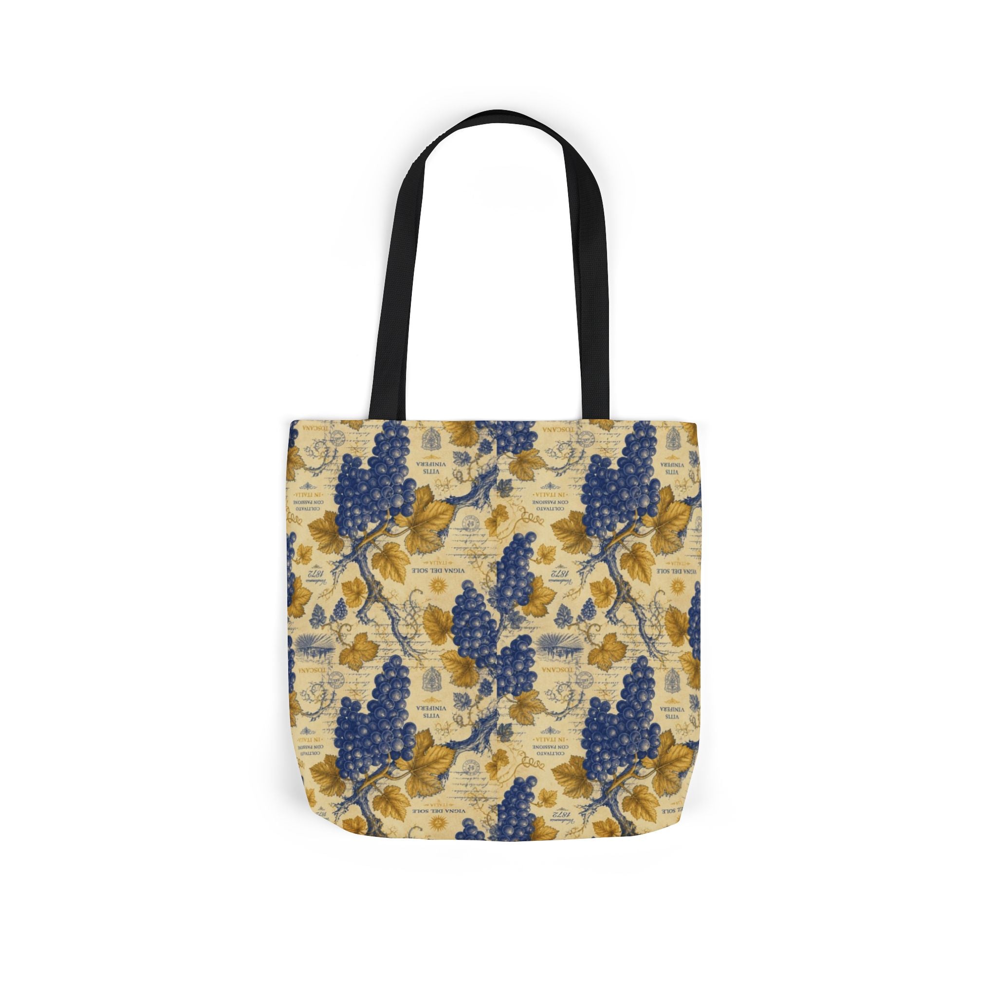 Grape Clusters Canvas Tote Bag Mediterranean Kitchen Botanical Design Italian Cottagecore Gift
