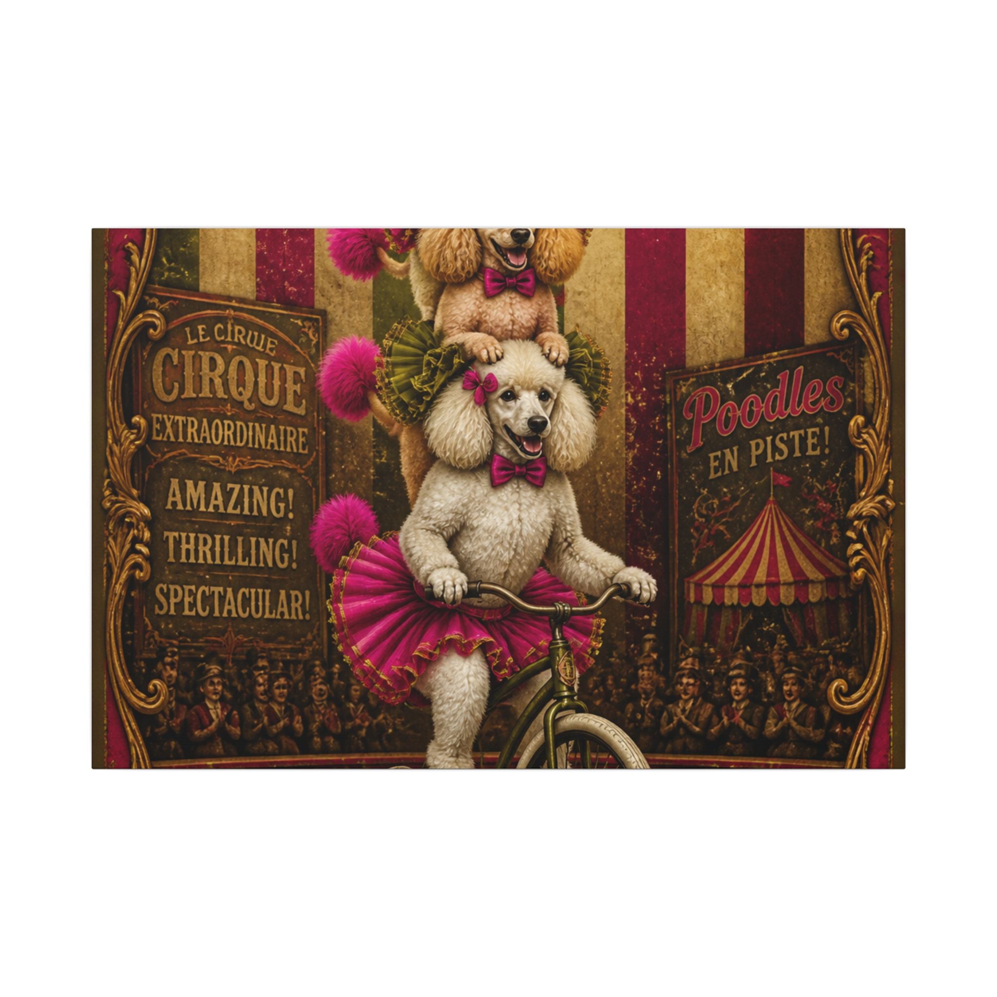 Poodle Stack Bicycle Wall Art Canvas 24×36 Baroque Studio Decor Maximalist Print
