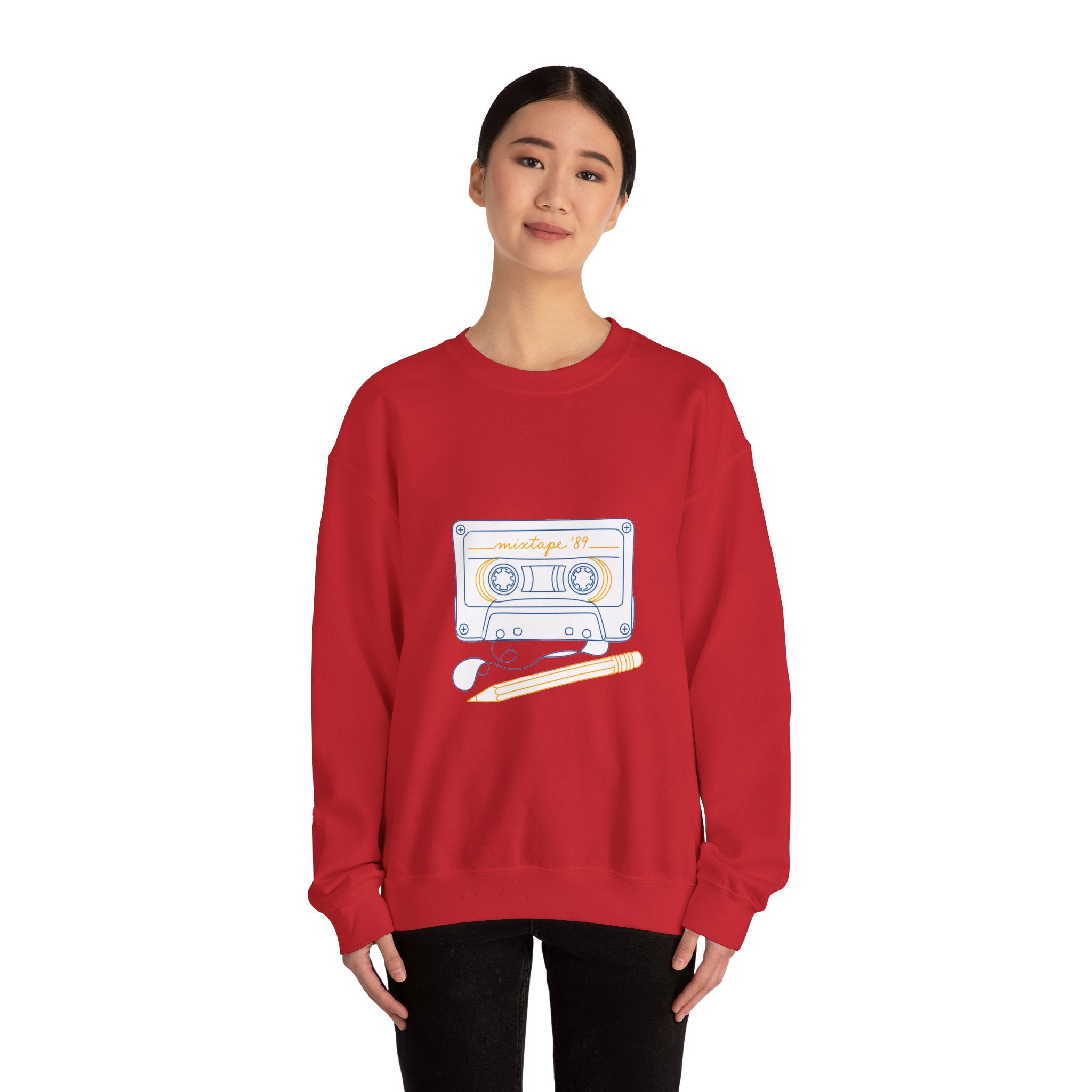 Matching Couple Sweatshirt - Vinyl & Cassette Matching Couple Premium Fleece Sweatshirt Minimalist Art His Hers Christmas Gift - Design B