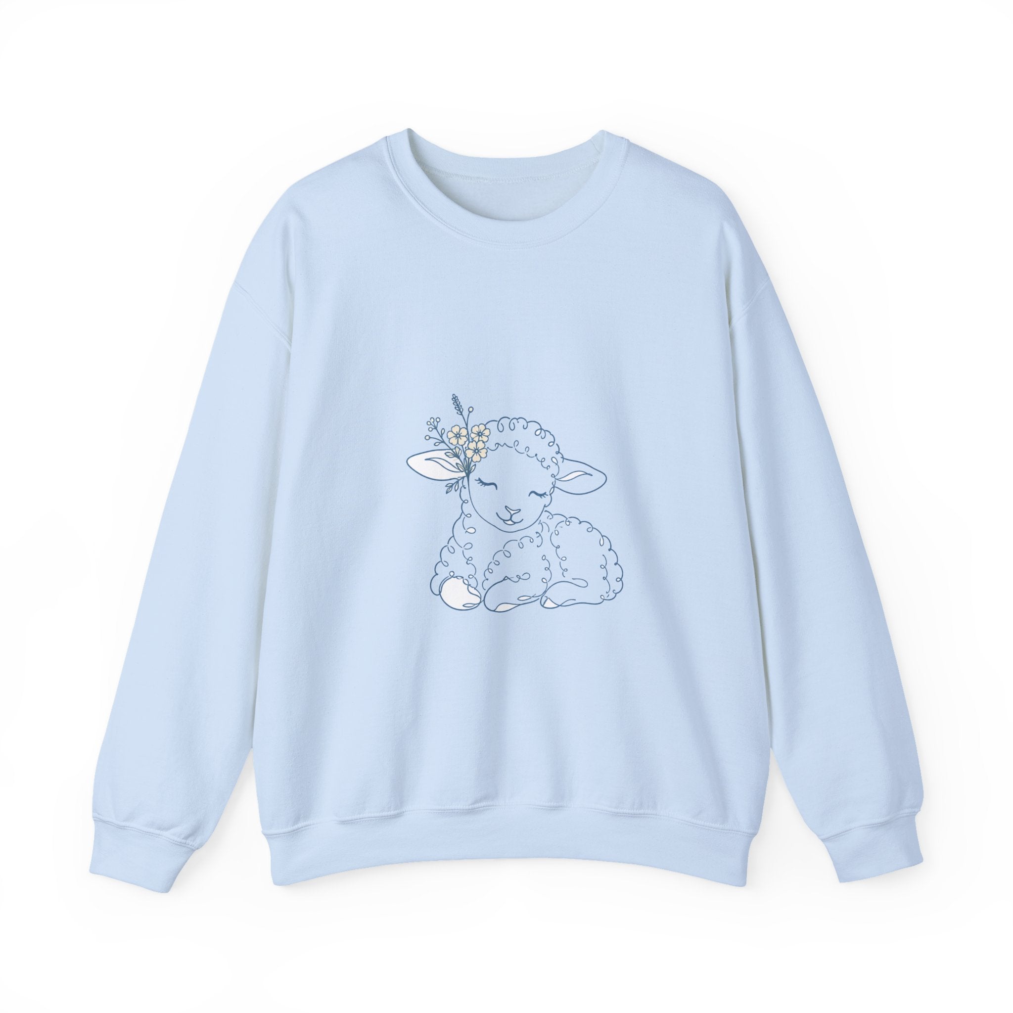 Matching Couple Sweatshirt - Lion & Lamb Matching Couple Crewneck Sweatshirt Minimalist Art His Hers Valentine Gift - Design B