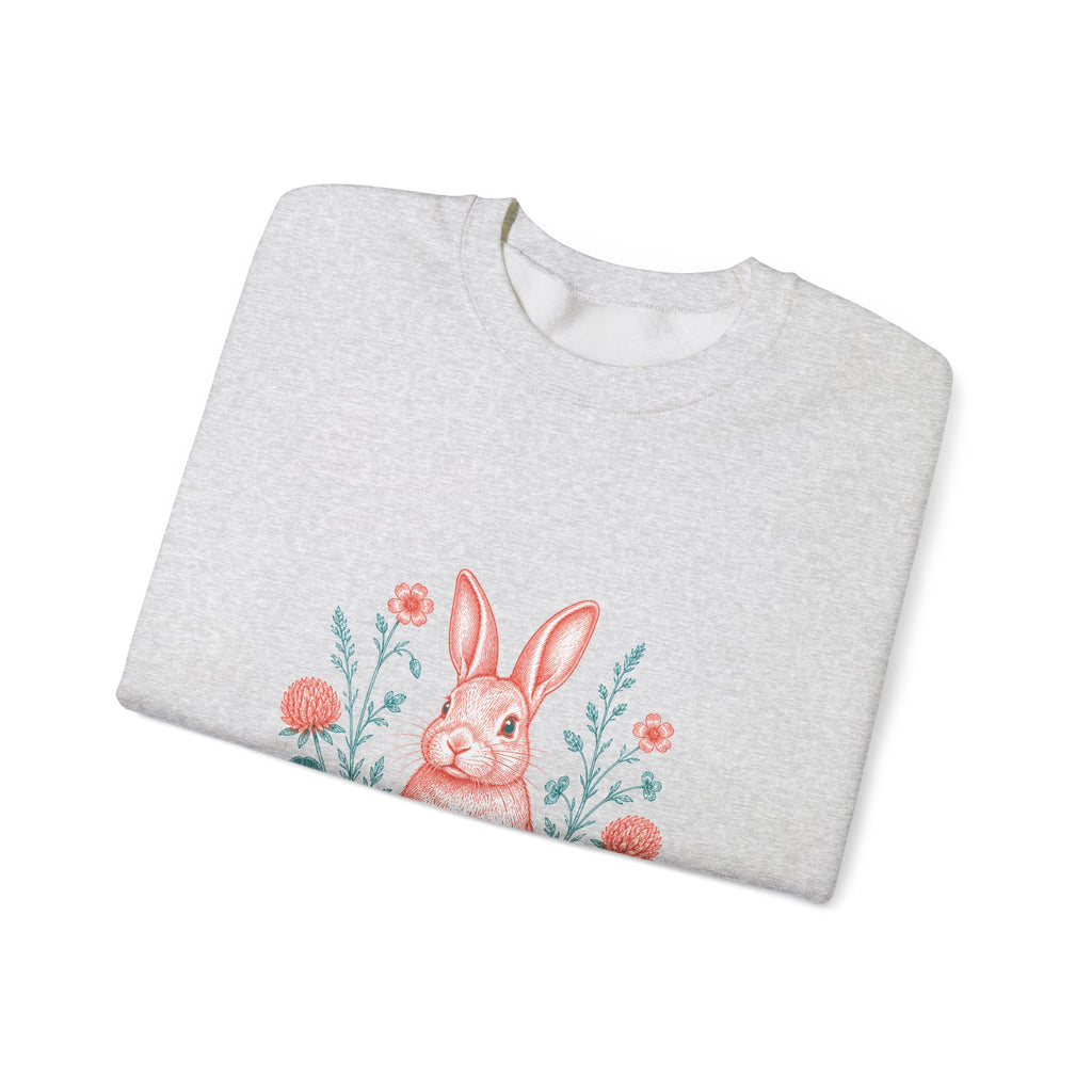 Matching Couple Sweatshirt - Fox & Rabbit Matching Couple Premium Fleece Sweatshirt Vintage Art His Hers Honeymoon Gift - Design B