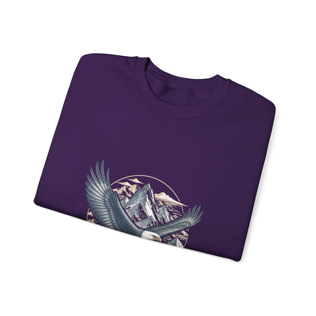 Matching Couple Sweatshirt - Eagle & Whale Matching Couple Crewneck Sweatshirt Hand-Drawn Art His Hers Best Friend Gift - Design A