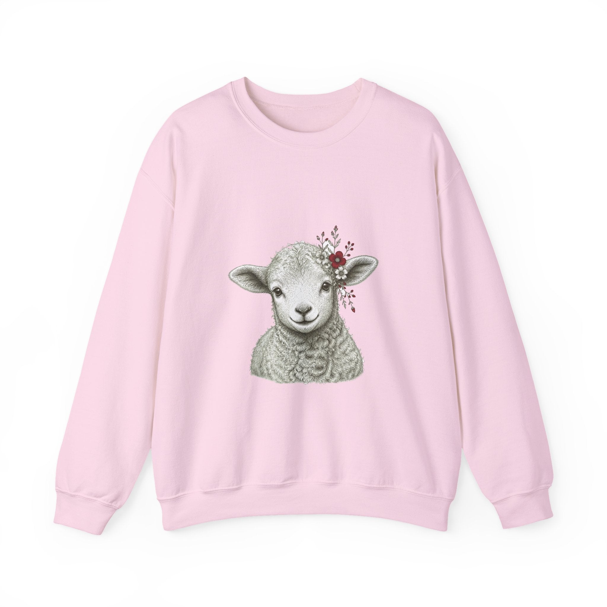 Matching Couple Sweatshirt - Lion & Lamb Matching Couple Crewneck Sweatshirt Hand-Drawn Art His Hers Best Friend Gift - Design B