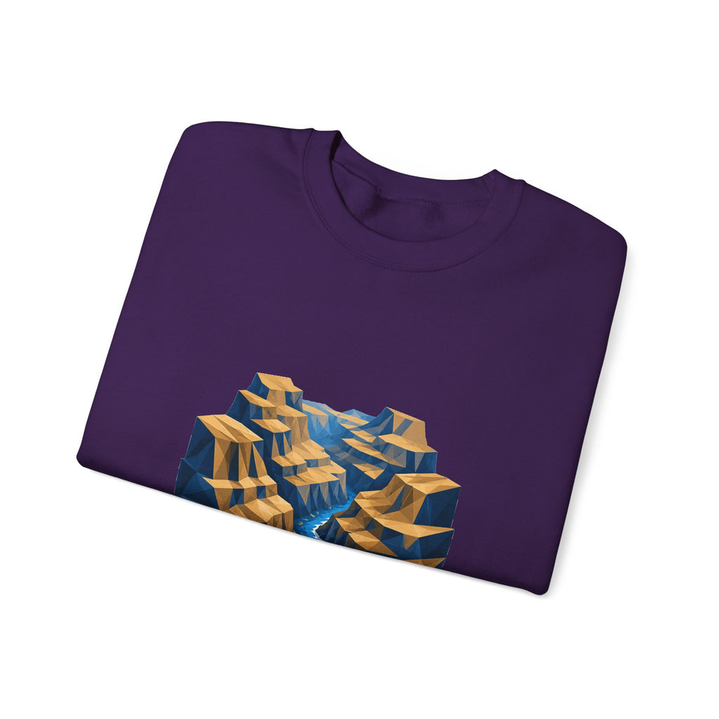 Matching Couple Sweatshirt - Lavender Fields & Canyon Matching Couple Comfort Colors Crew Geometric Art His Hers Love Gift - Design B