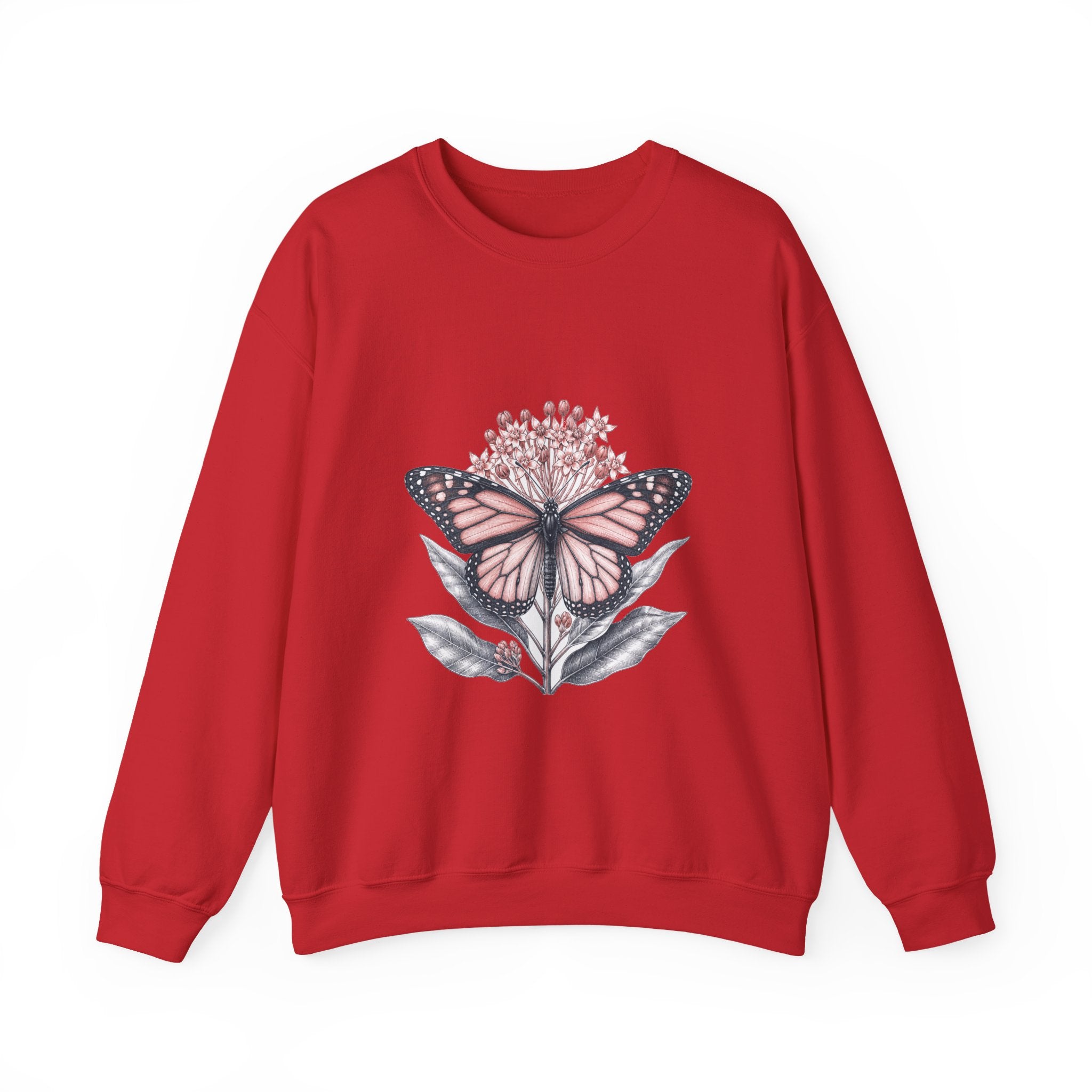 Matching Couple Sweatshirt - Butterfly & Moth Matching Couple Comfort Colors Crew Hand-Drawn Art His Hers Anniversary Gift - Design A