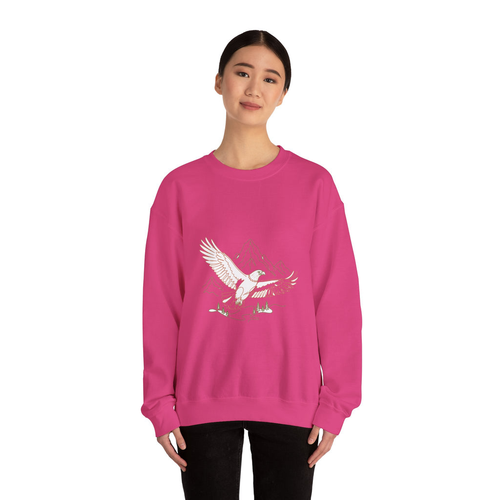 Matching Couple Sweatshirt - Eagle & Whale Matching Couple Premium Fleece Sweatshirt Minimalist Art His Hers Christmas Gift - Design A