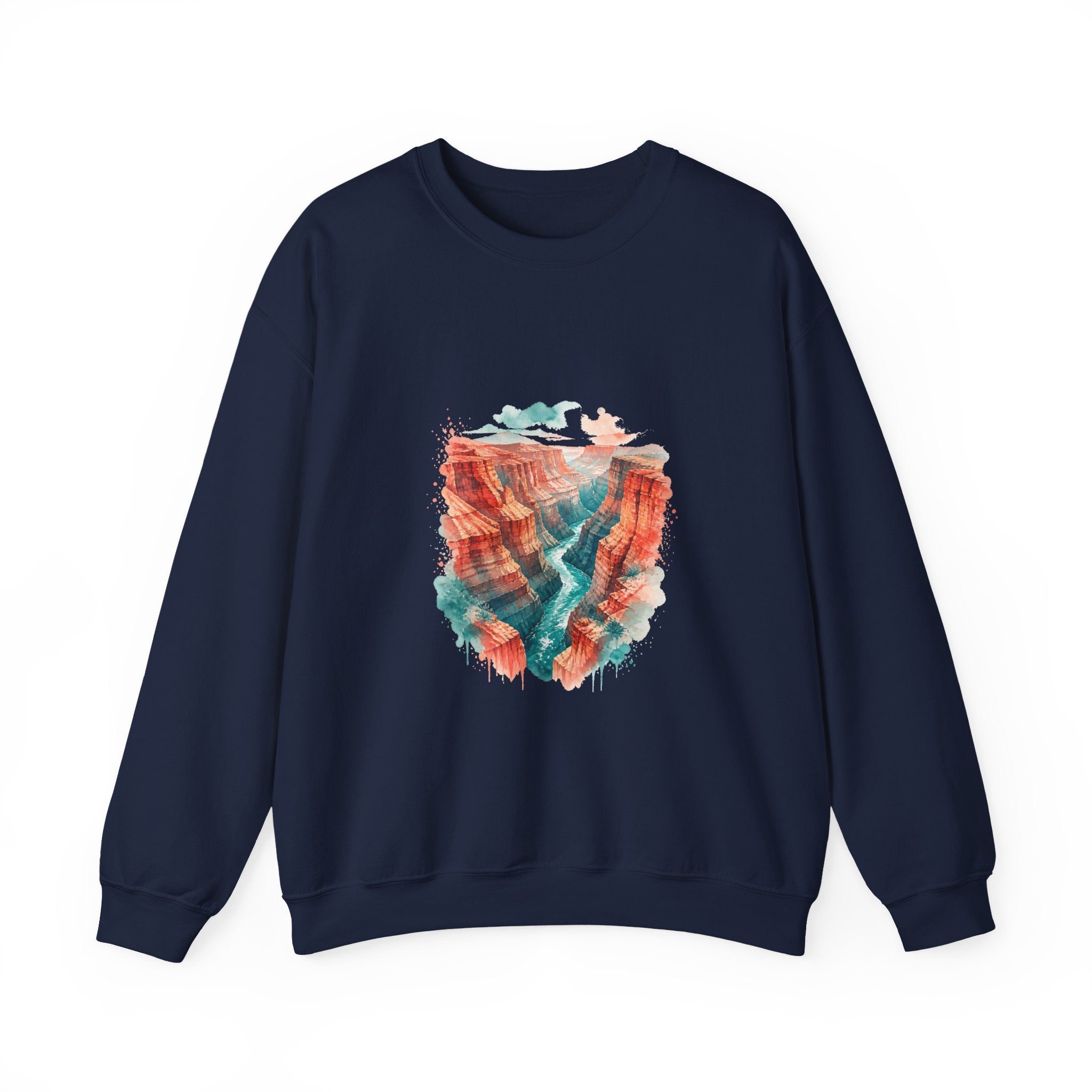 Matching Couple Sweatshirt - Lavender Fields & Canyon Matching Couple Comfort Colors Crew Watercolor Art His Hers Birthday Gift - Design B