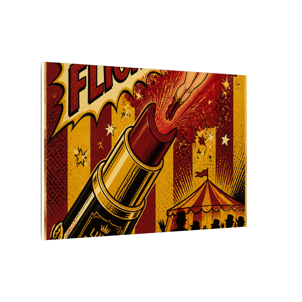 Lipstick Cannon Wall Art Canvas 24×36 Pop Art Restaurant Decor Maximalist Print