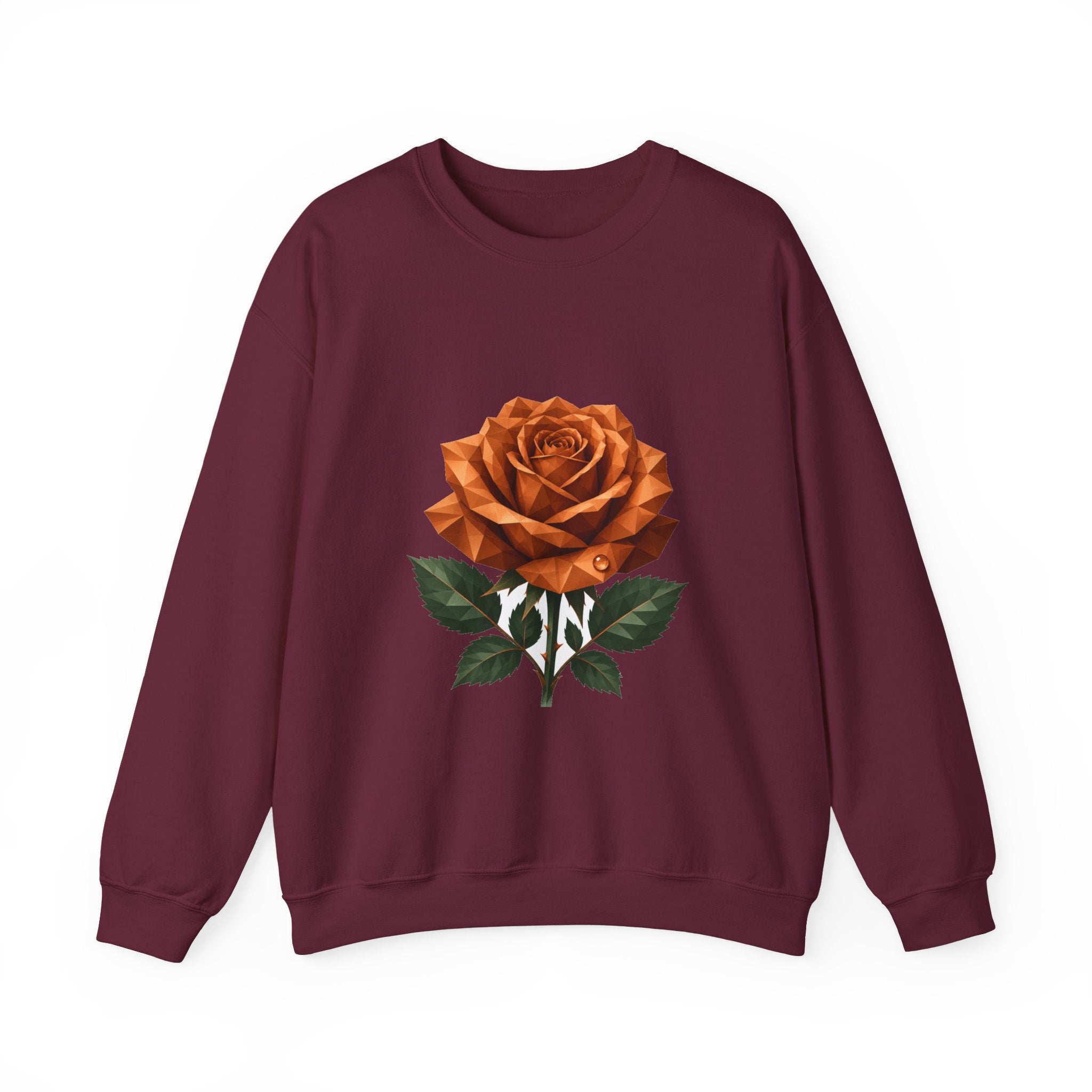Matching Couple Sweatshirt - Rose & Thorn Matching Couple Premium Fleece Sweatshirt Geometric Art His Hers Love Gift - Design A