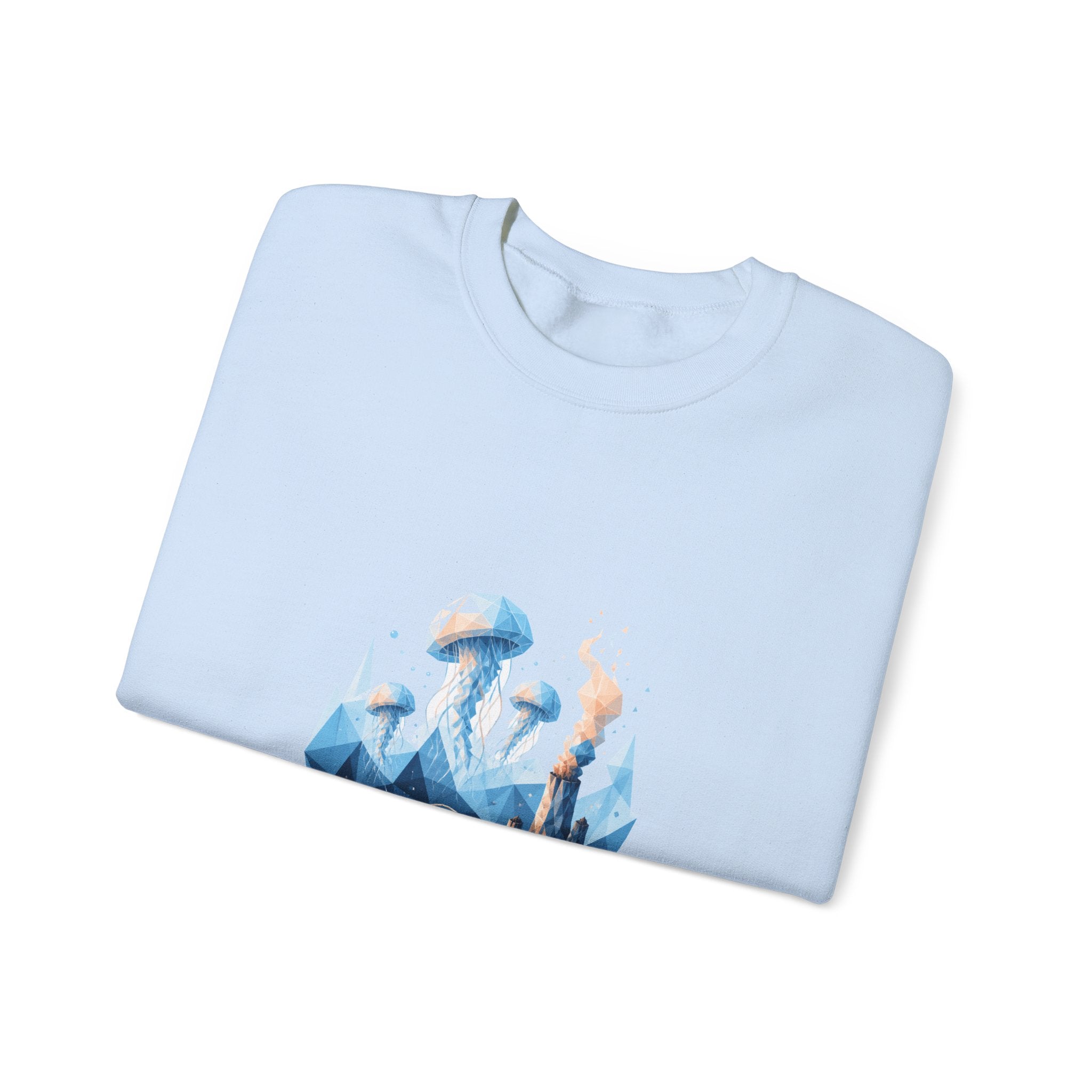 Matching Couple Sweatshirt - Coral Reef & Deep Sea Matching Couple Crewneck Sweatshirt Geometric Art His Hers Couple Gift - Design B