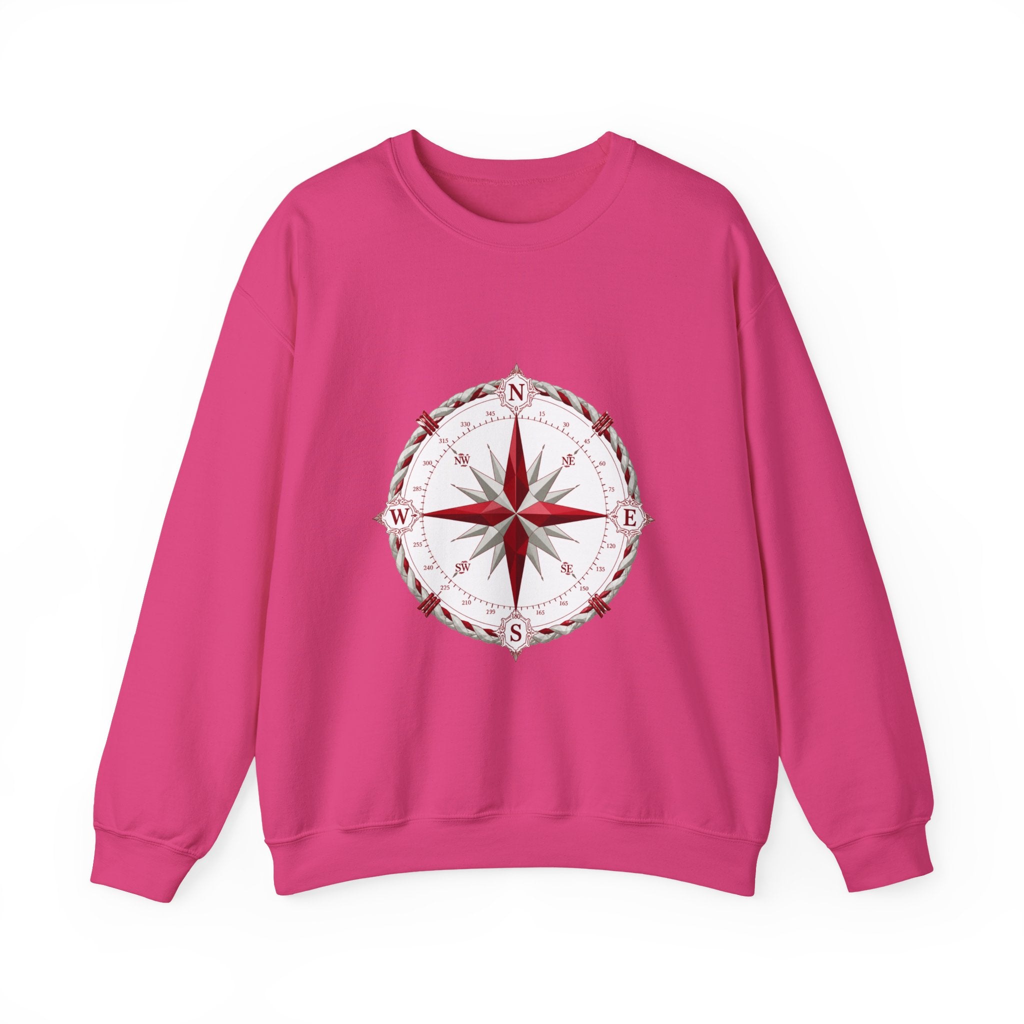 Matching Couple Sweatshirt - Compass North & South Matching Couple Crewneck Sweatshirt Geometric Art His Hers Couple Gift - Design A