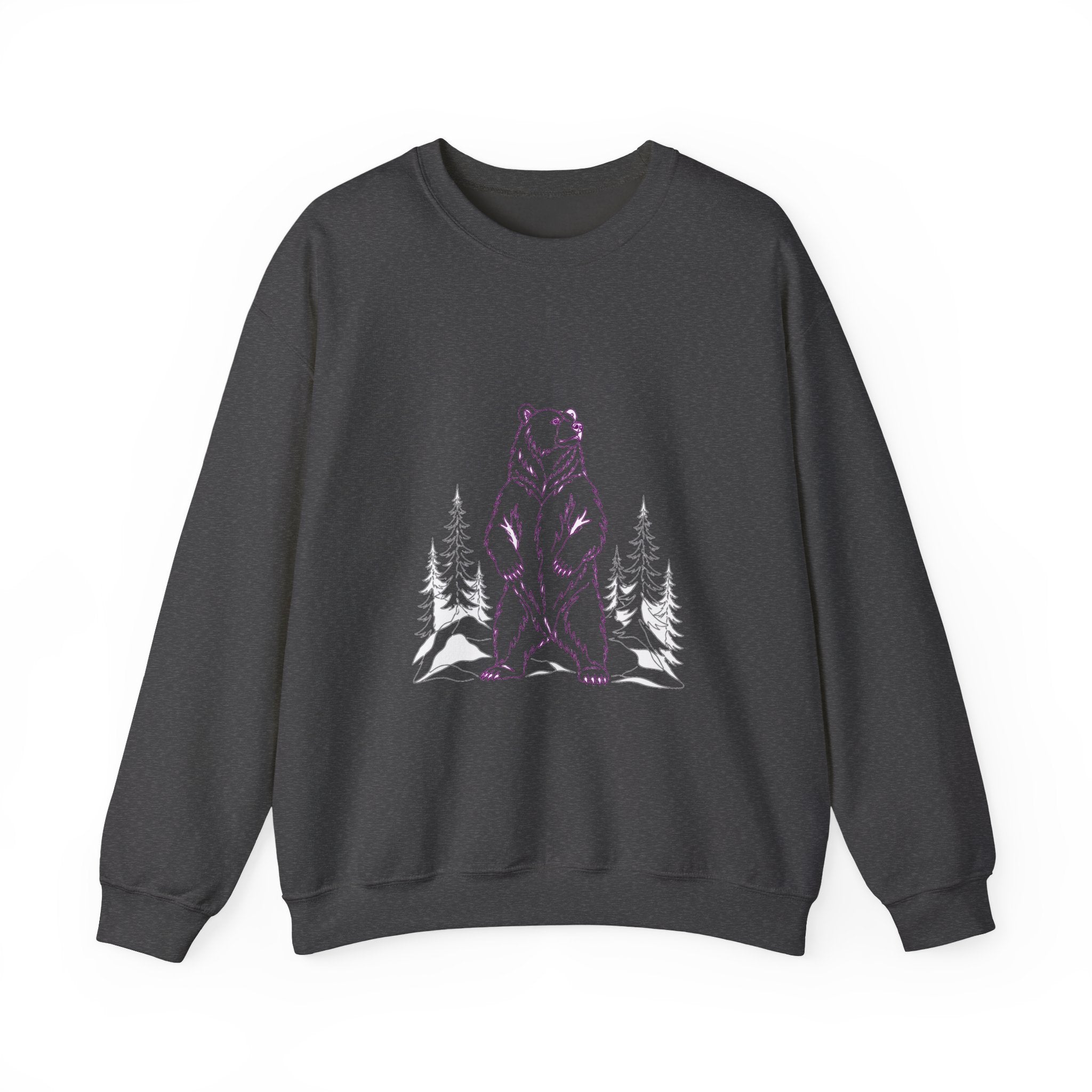 Matching Couple Sweatshirt - Bear & Deer Matching Couple Comfort Colors Crew Minimalist Art His Hers Christmas Gift - Design A