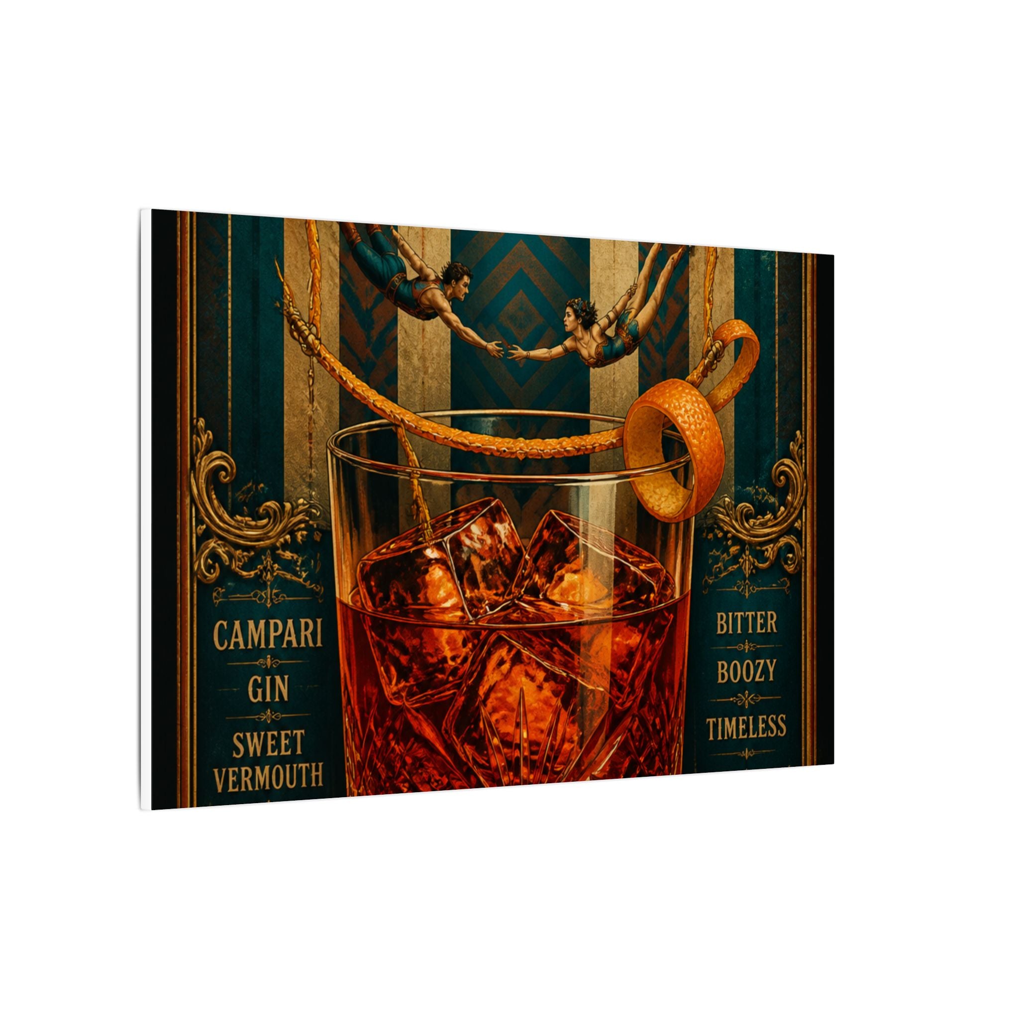 Negroni Trapeze Act Wall Art Canvas 16×20 Baroque Home Office Decor Maximalist Print