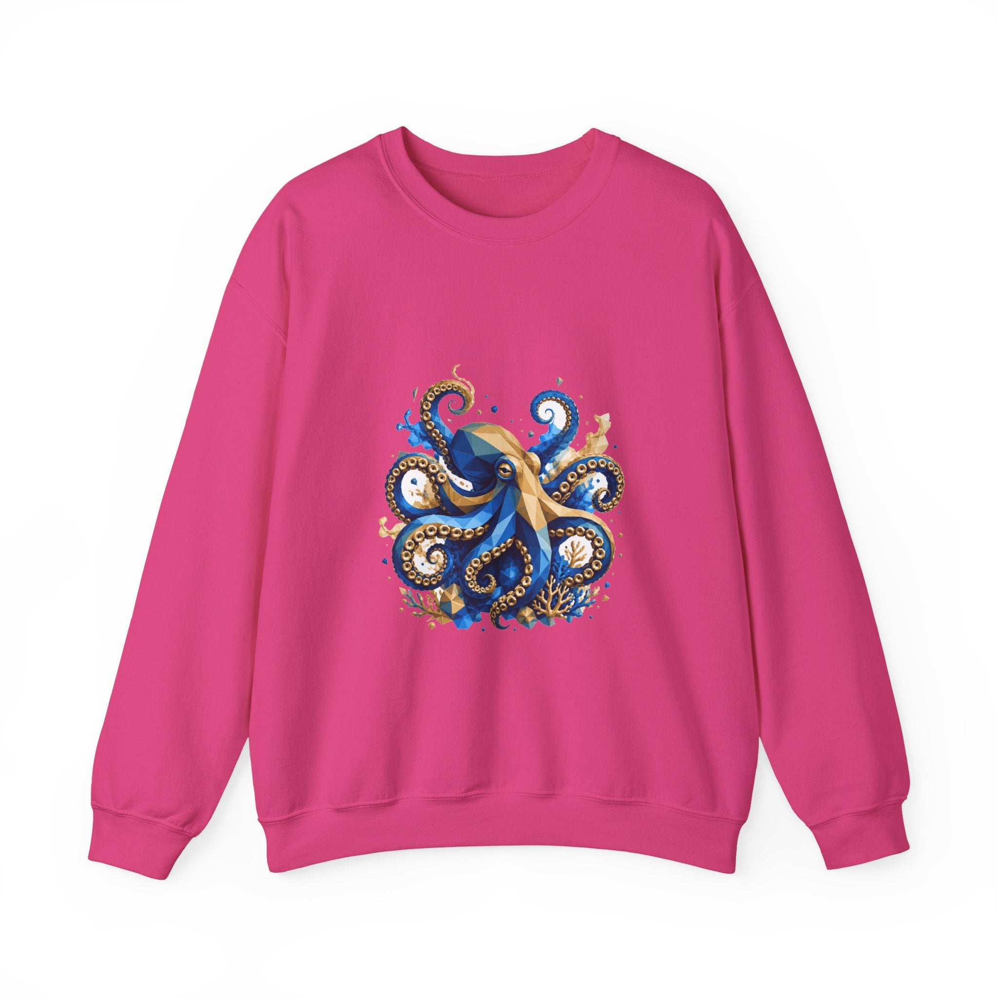Matching Couple Sweatshirt - Octopus & Jellyfish Matching Couple Premium Fleece Sweatshirt Geometric Art His Hers Love Gift - Design A